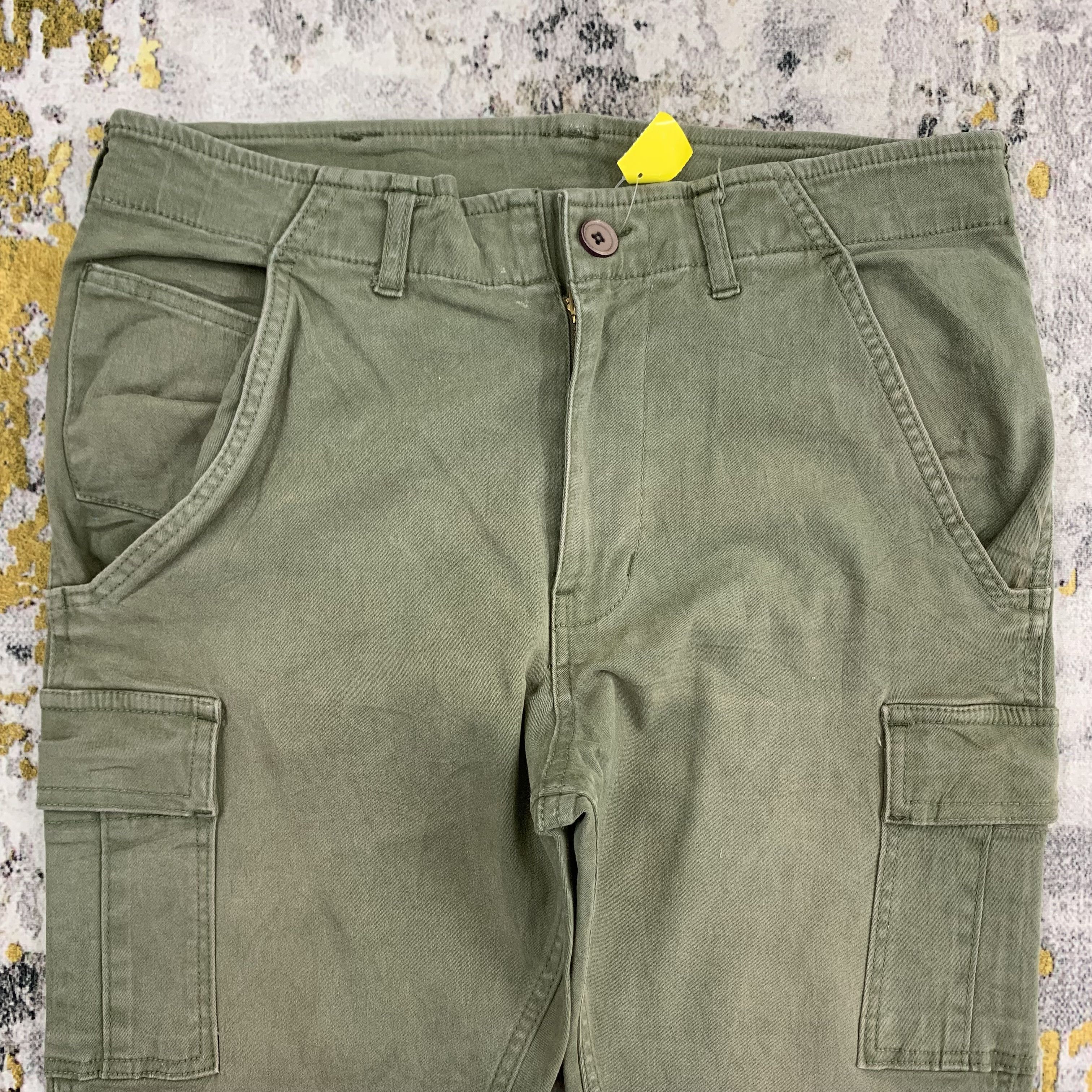 Japanese Brand Vintage Cargo Pants Multi Pocket Olive Green Size US 31 - 2 Thumbnail