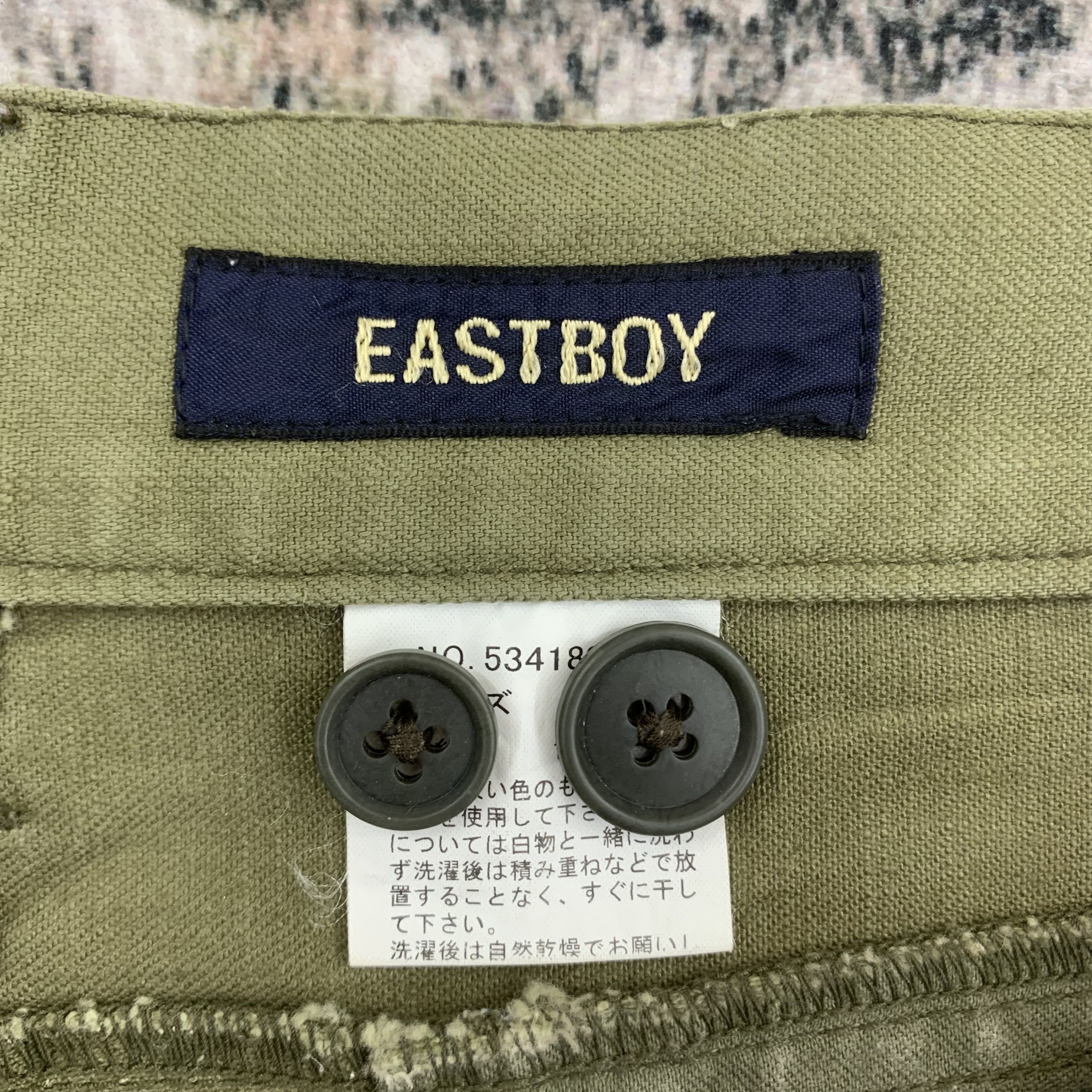 Japanese Brand Eastboy Cargo Pants Multi Pocket Olive Green Size US 31 - 6 Thumbnail