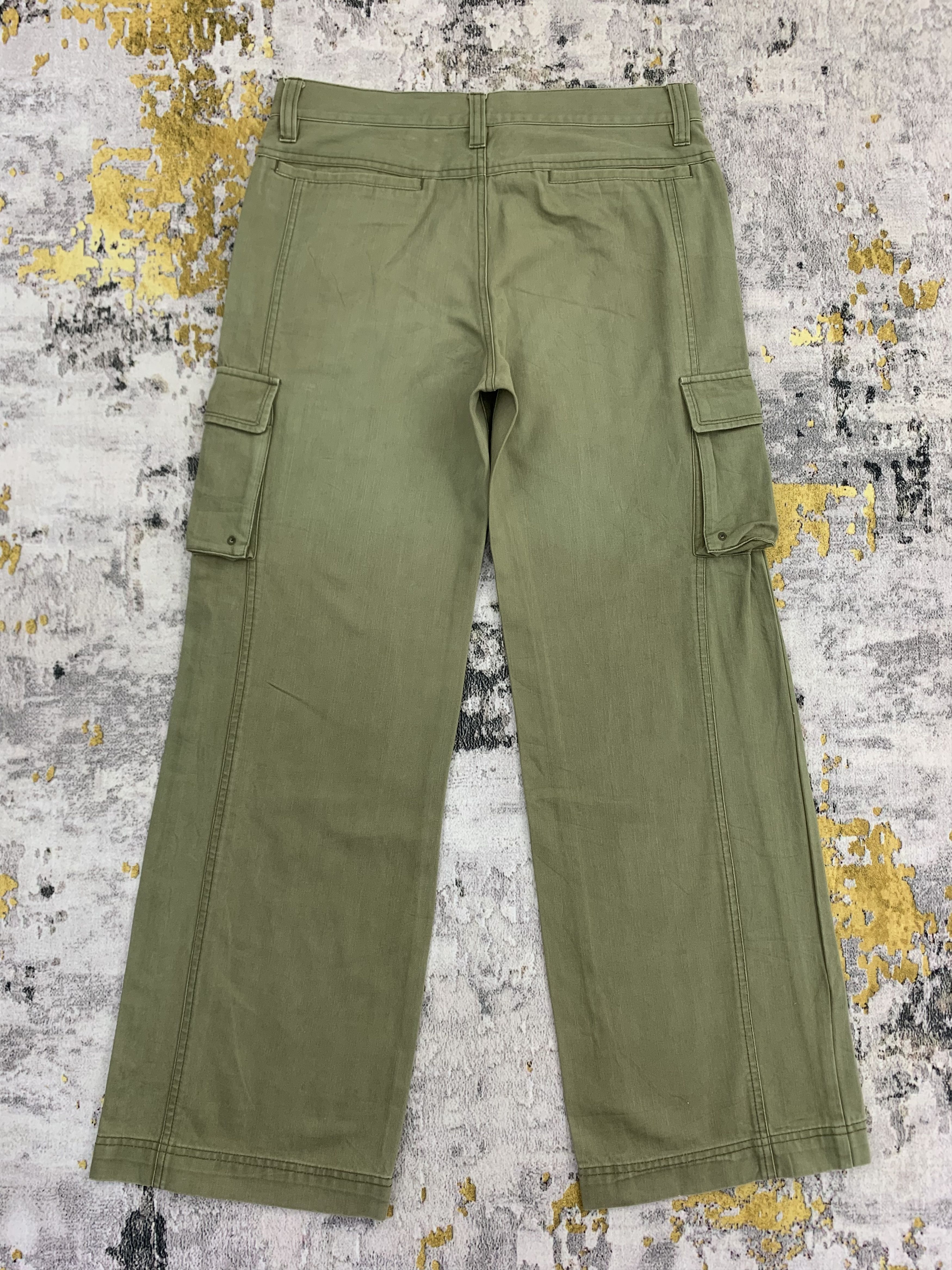 Japanese Brand Eastboy Cargo Pants Multi Pocket Olive Green Size US 31 - 3 Thumbnail