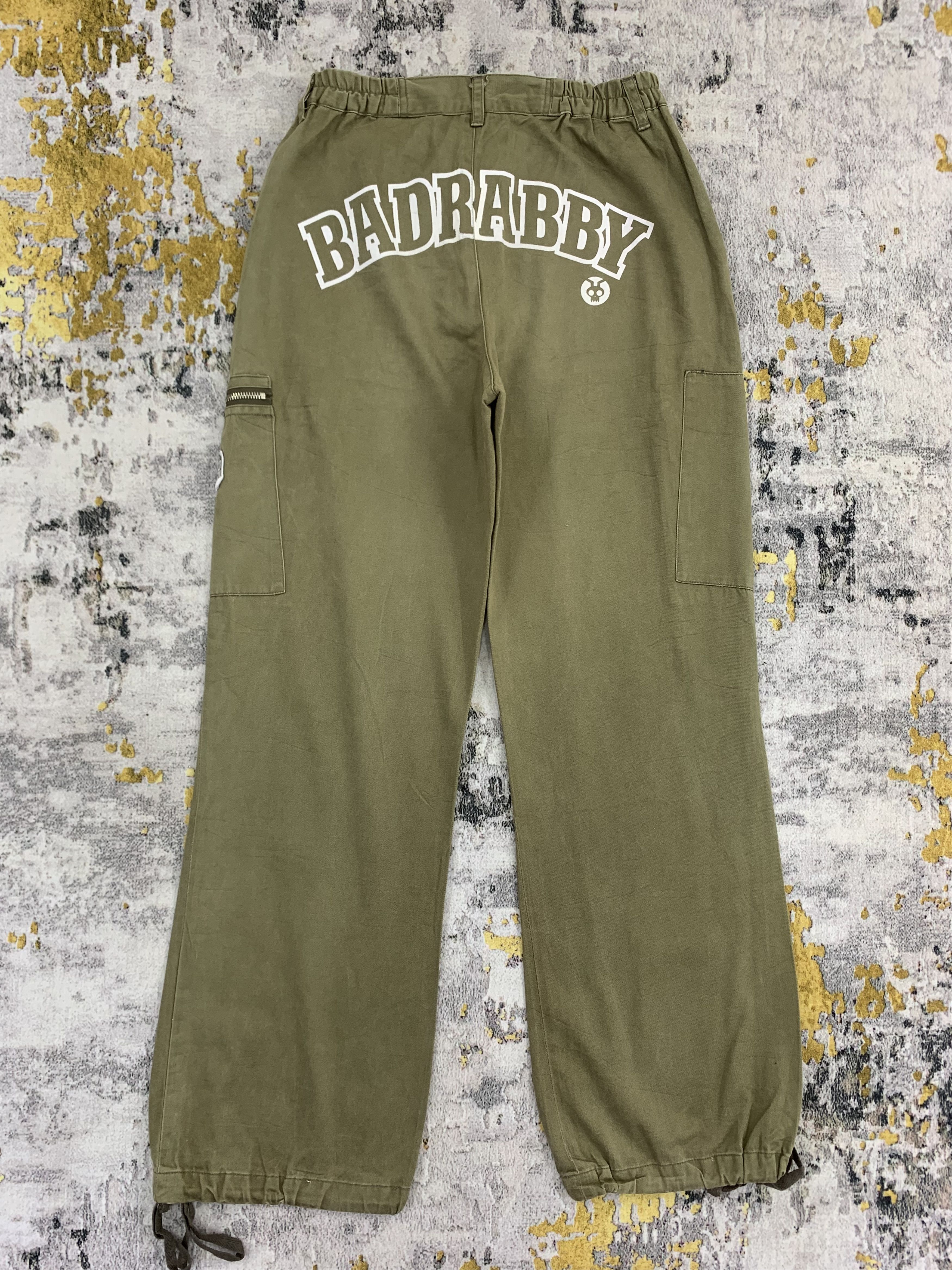 Japanese Brand Bad Rabby Cargo Pants Zip Multi Pocket Stretch Size 26" / US 2 / IT 38 - 3 Thumbnail