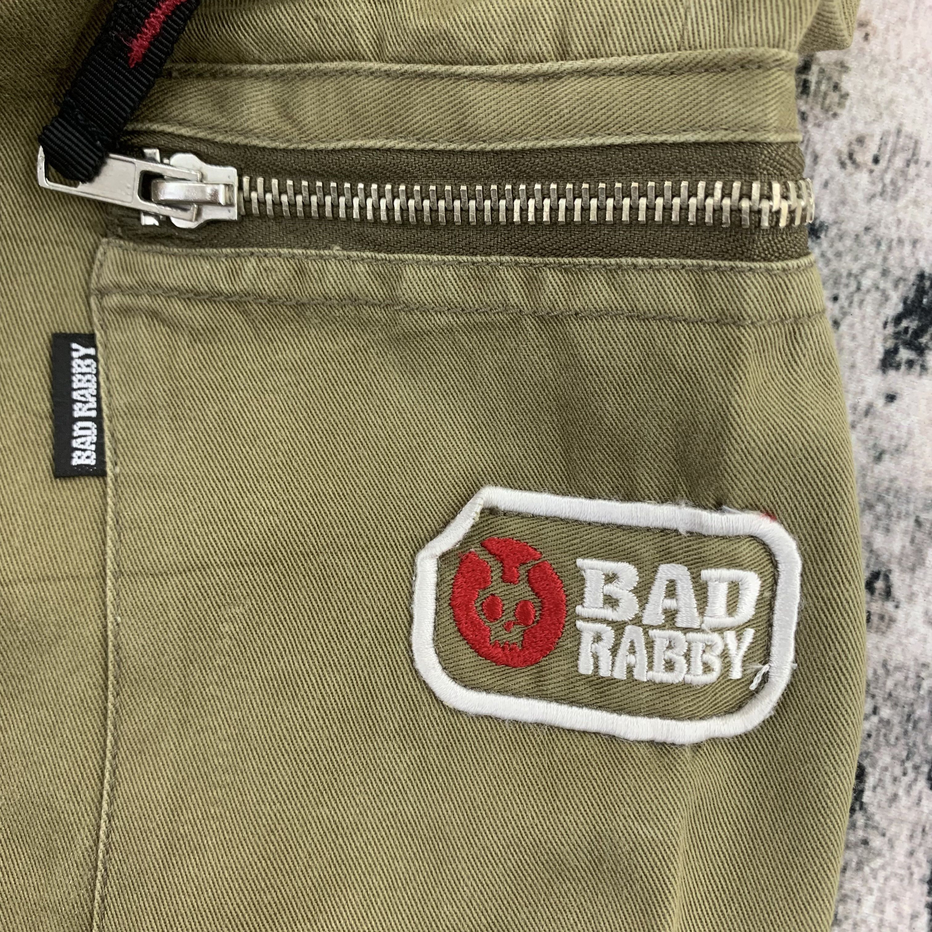 Japanese Brand Bad Rabby Cargo Pants Zip Multi Pocket Stretch Size 26" / US 2 / IT 38 - 4 Thumbnail