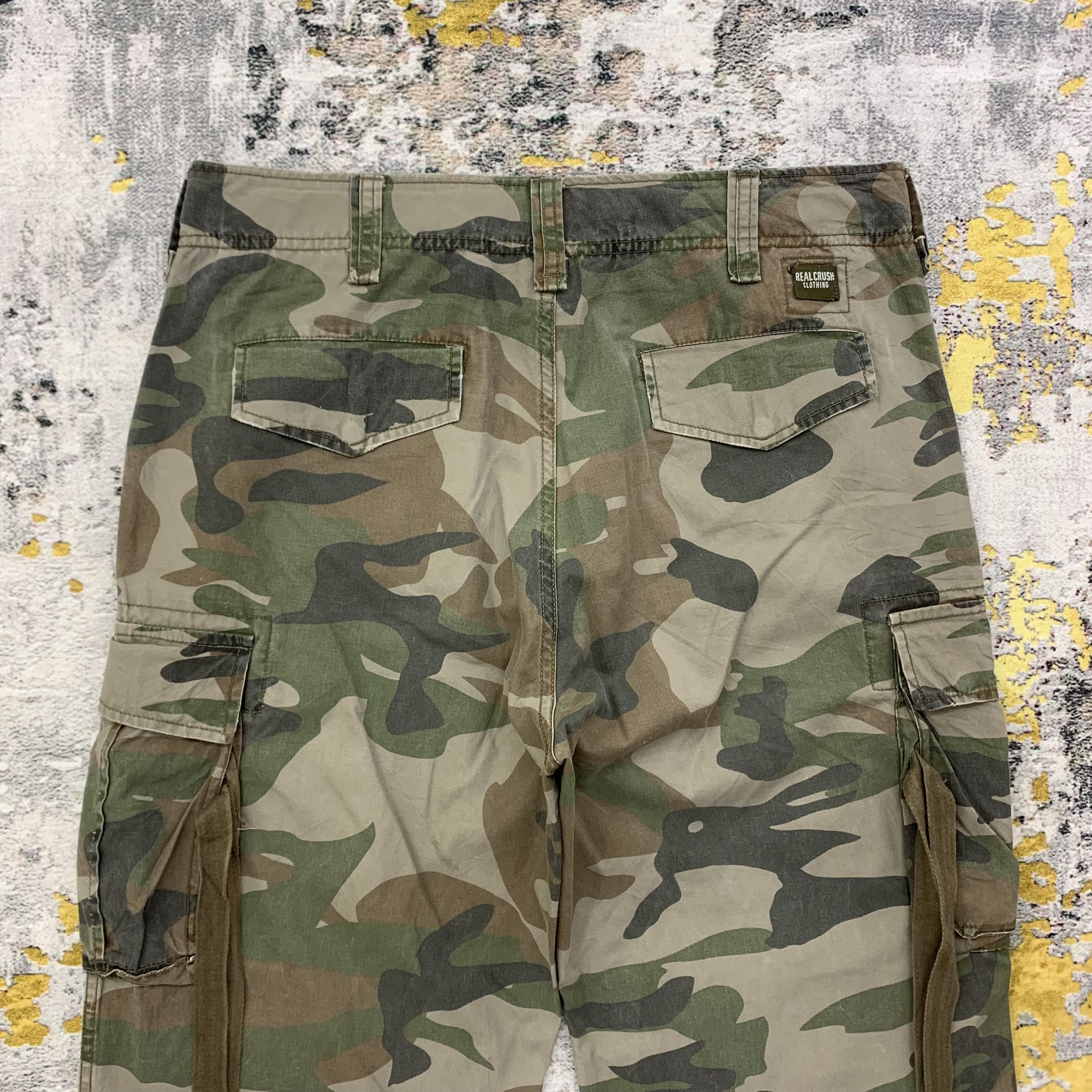 Japanese Brand Real Crush Clothing Cargo Pants Camouflage Tactical 33x43 Size US 33 - 4 Thumbnail