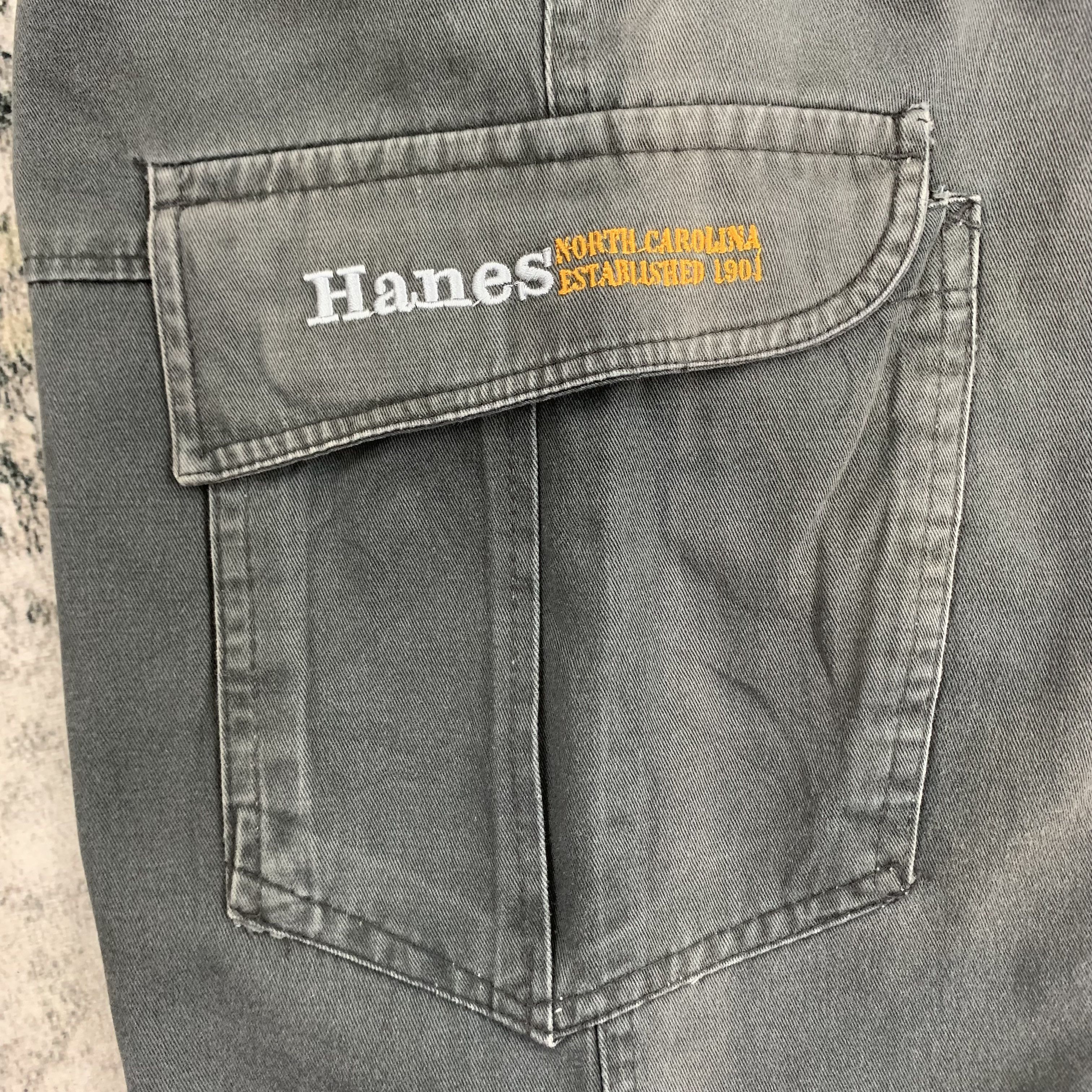 Hanes Hanes Vintage Cargo Pants Black Faded Size US 32 / EU 48 - 6 Thumbnail