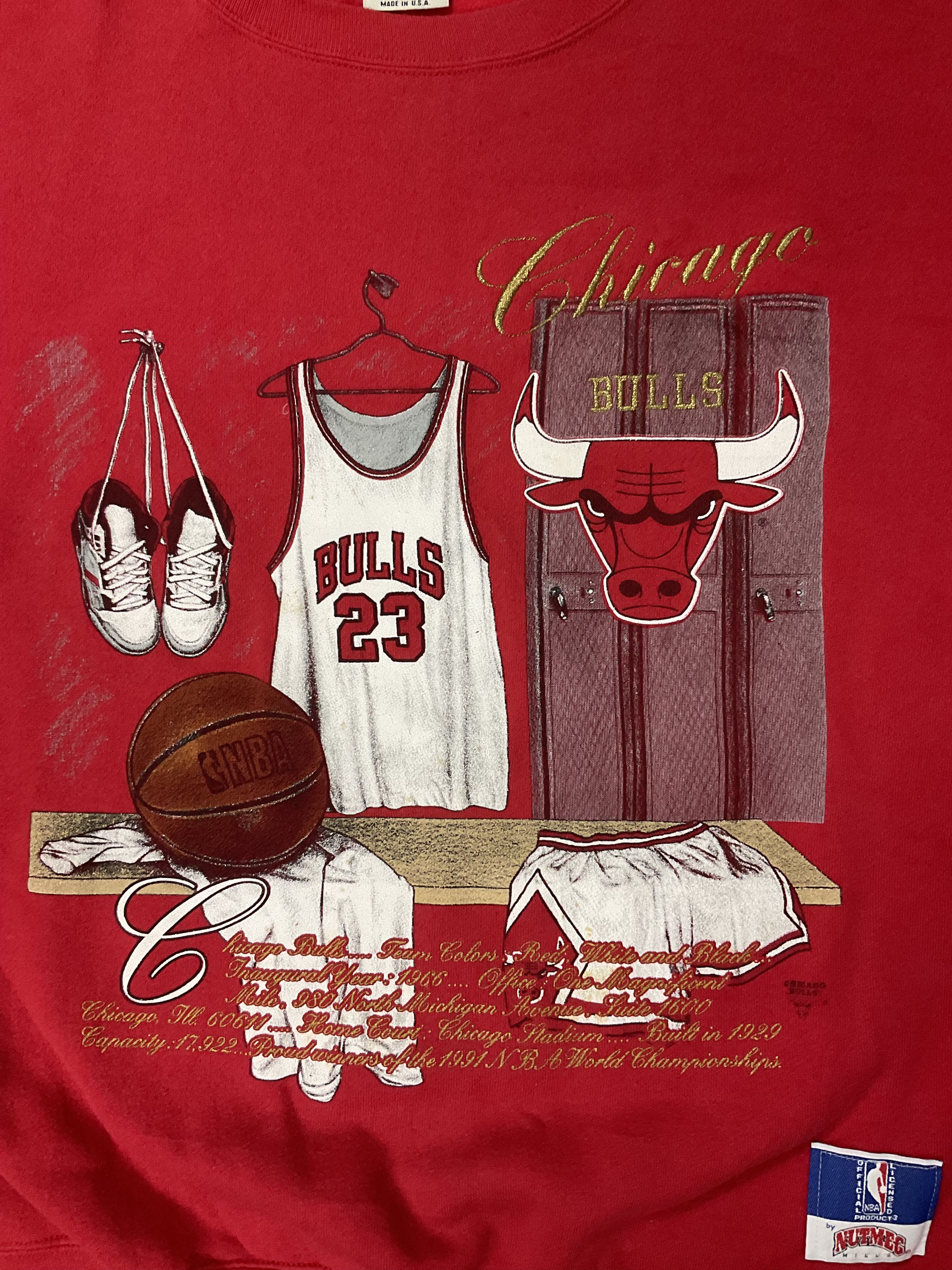 NBA Vintage 90s Michael Jordan #23 NBA Chicago Bulls Sweatshirt Size US XL / EU 56 / 4 - 3 Thumbnail