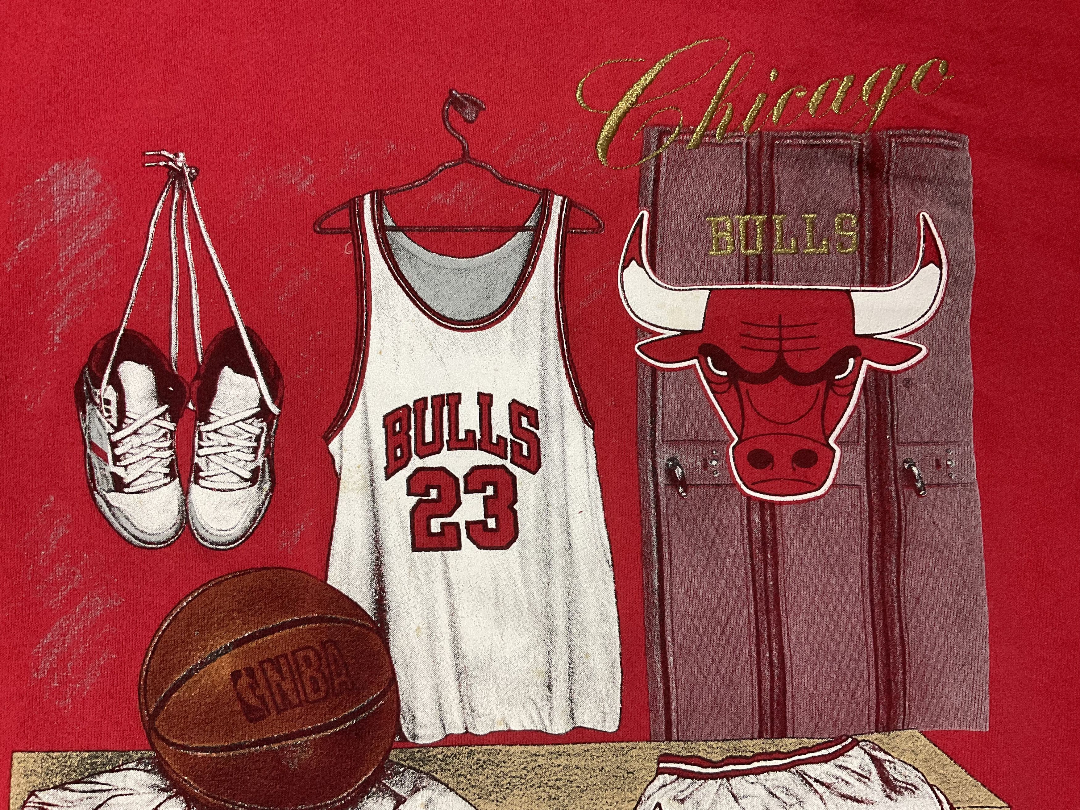 NBA Vintage 90s Michael Jordan #23 NBA Chicago Bulls Sweatshirt Size US XL / EU 56 / 4 - 4 Thumbnail