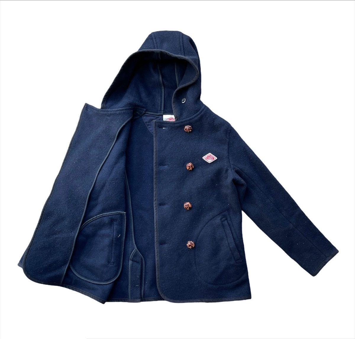image of Danton Vetements De Travail Wool Mosser Hood Jacket in Navy Blue, Men's (Size Medium)