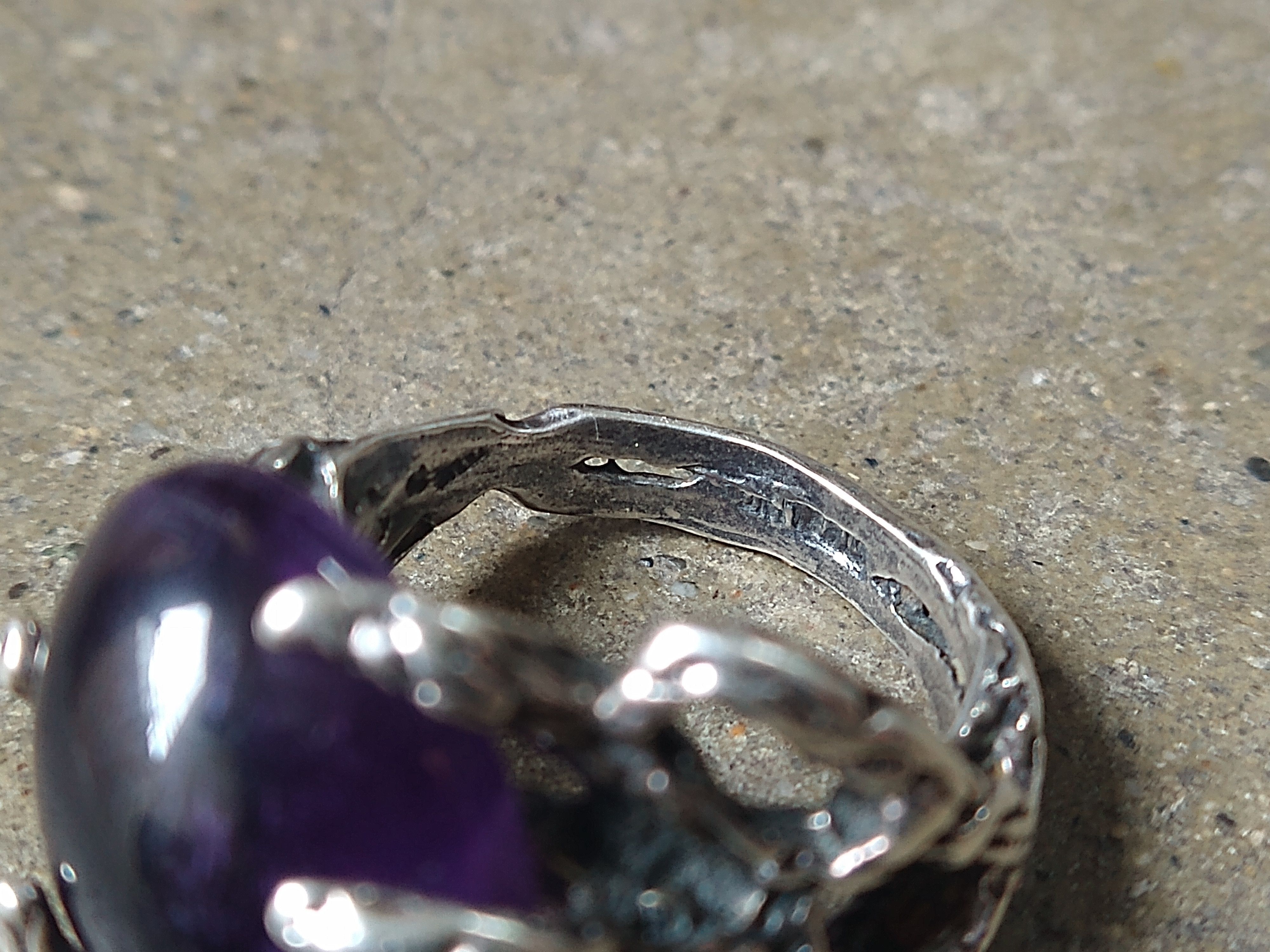 Other Sterling Silver Ring Purple Amethyst 7.75 Brutalist Modern Size ONE SIZE - 12 Thumbnail