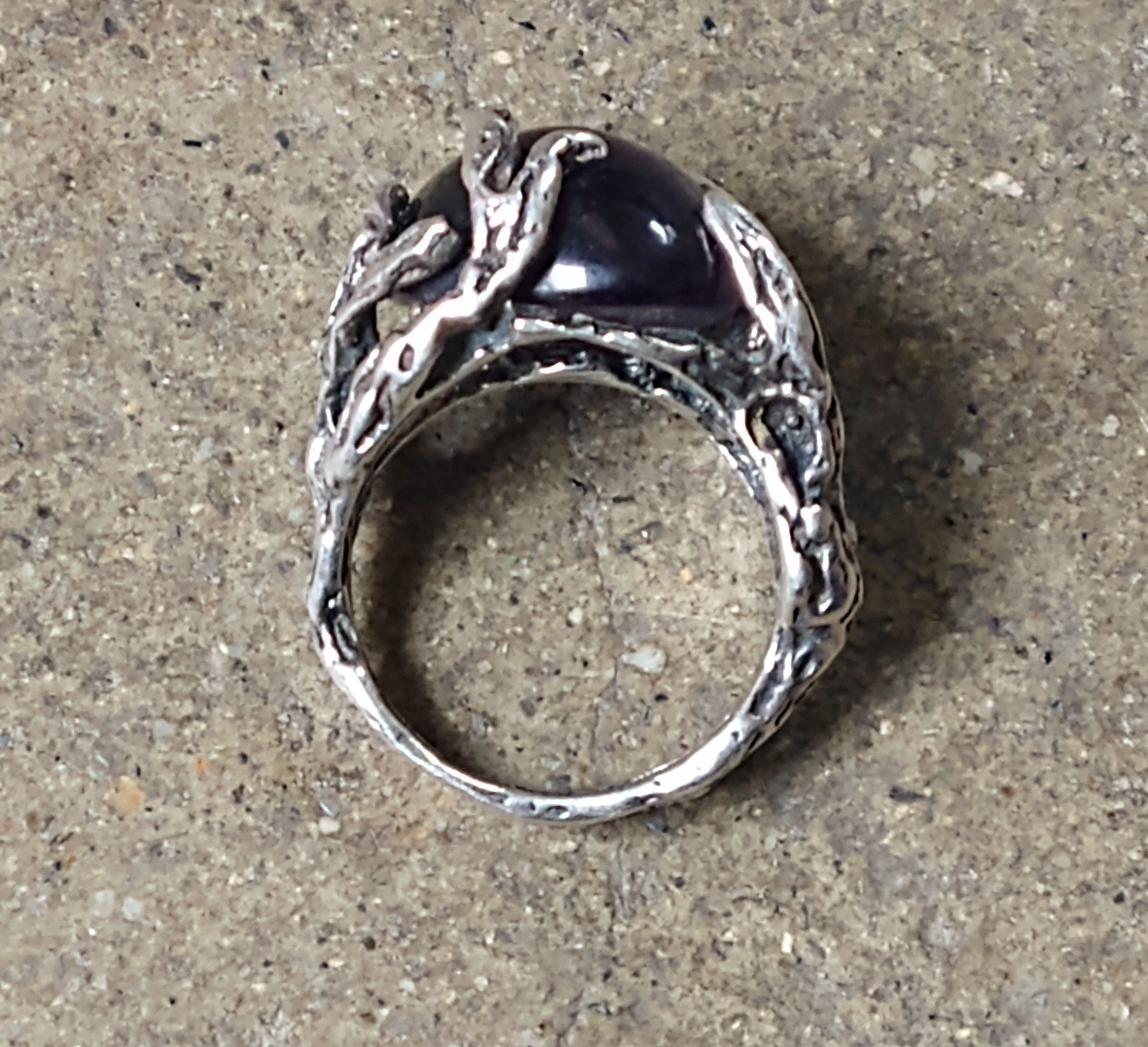 Other Sterling Silver Ring Purple Amethyst 7.75 Brutalist Modern Size ONE SIZE - 7 Thumbnail