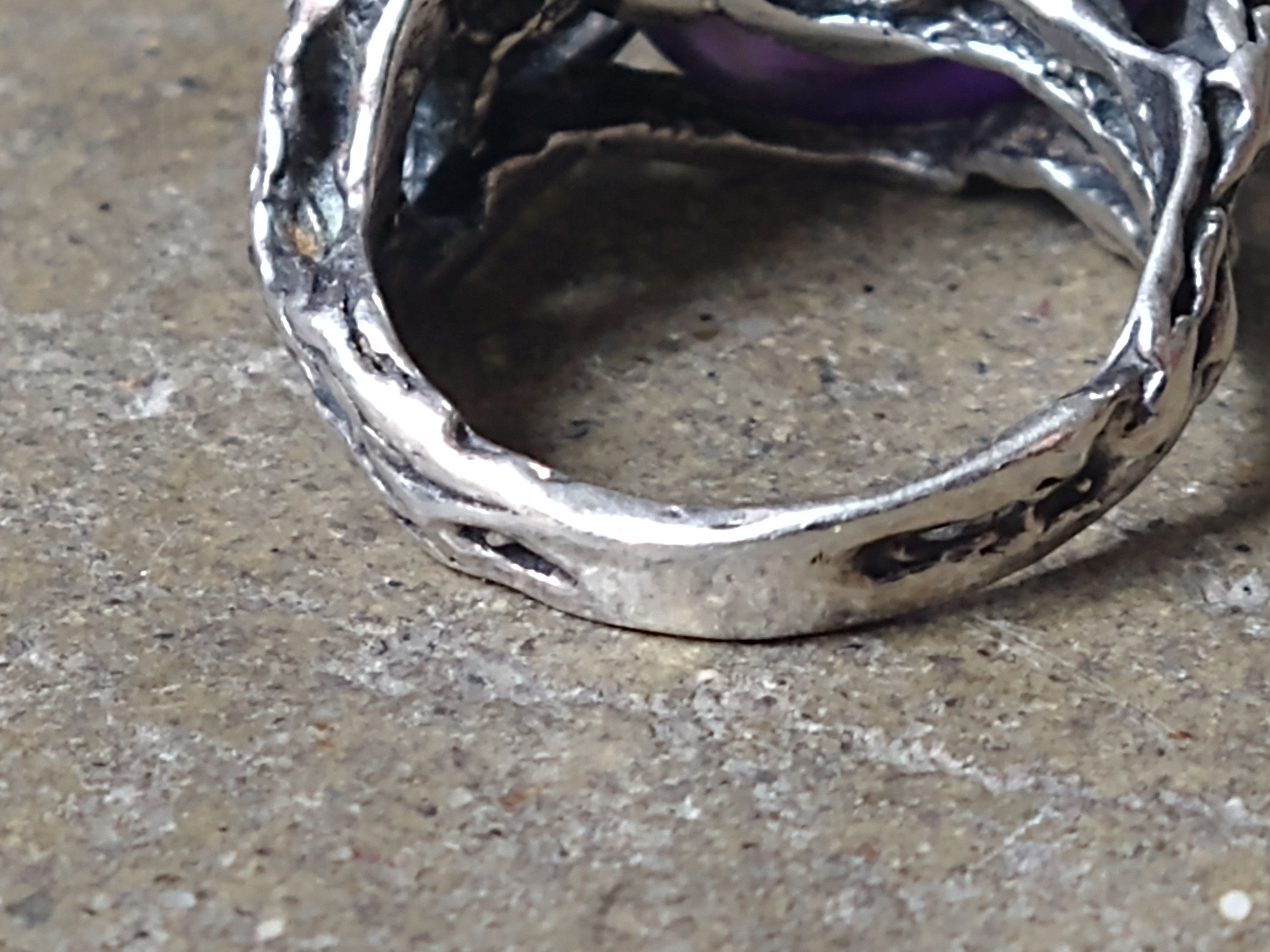 Other Sterling Silver Ring Purple Amethyst 7.75 Brutalist Modern Size ONE SIZE - 11 Thumbnail