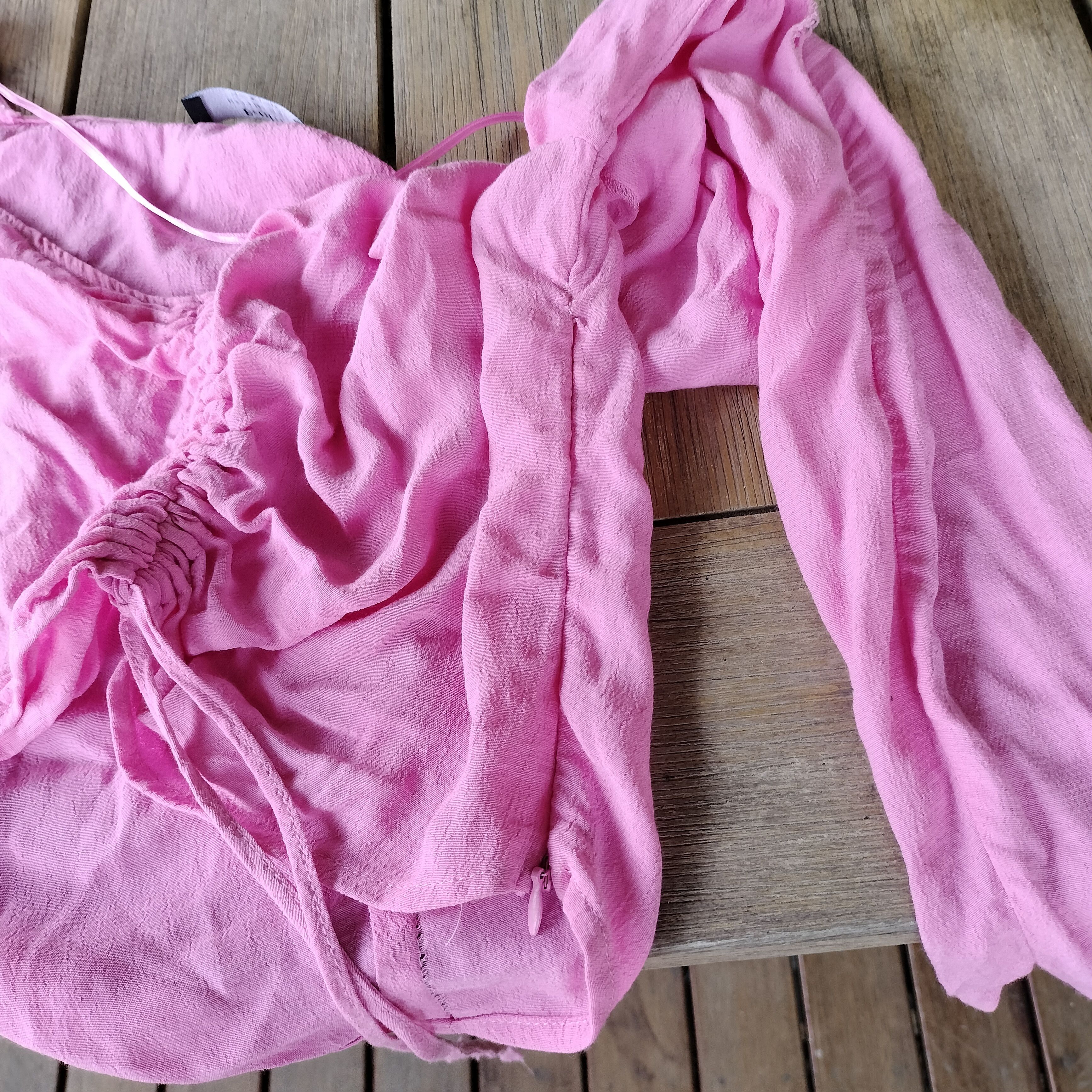 Bershka Bershka hot pink ruched gathered front crop top Size S / US 4 / IT 40 - 5 Thumbnail