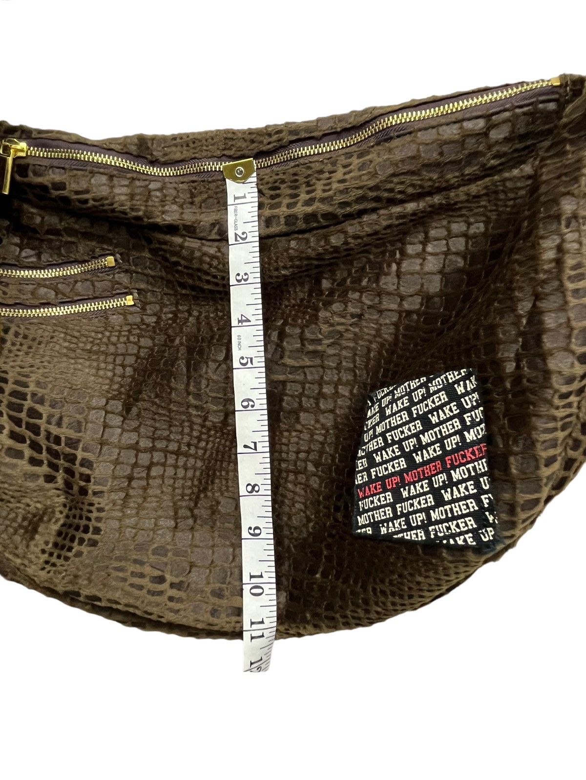 Japanese Brand 14 FOURTEEN WAKE UP! MOTHER FUCKER Cotton Velvet Sling Bag Size ONE SIZE - 10 Thumbnail