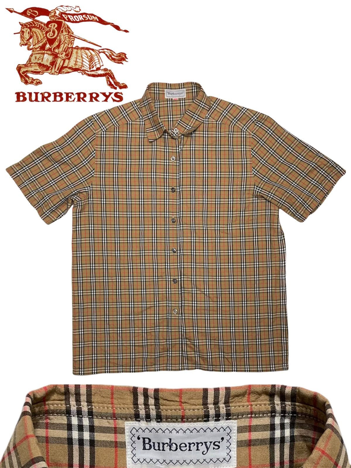 Burberry Vintage 90s Burberrys Nova check plaid tartan nude button Size US S / EU 44-46 / 1 - 1 Thumbnail