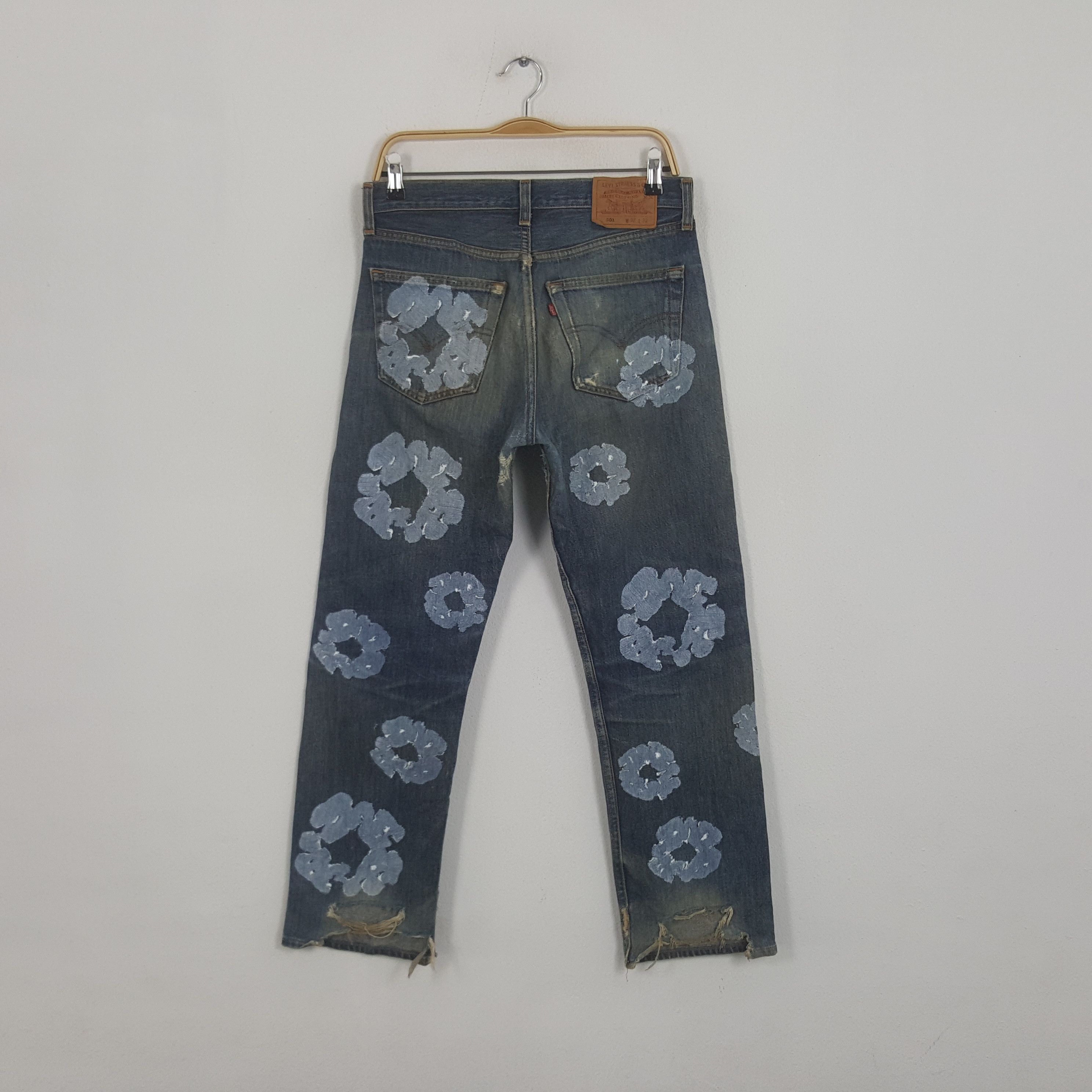 Levi's × Vintage Vintage Levi's American Style Flower Custom Art Denim Size US 31 - 4 Thumbnail