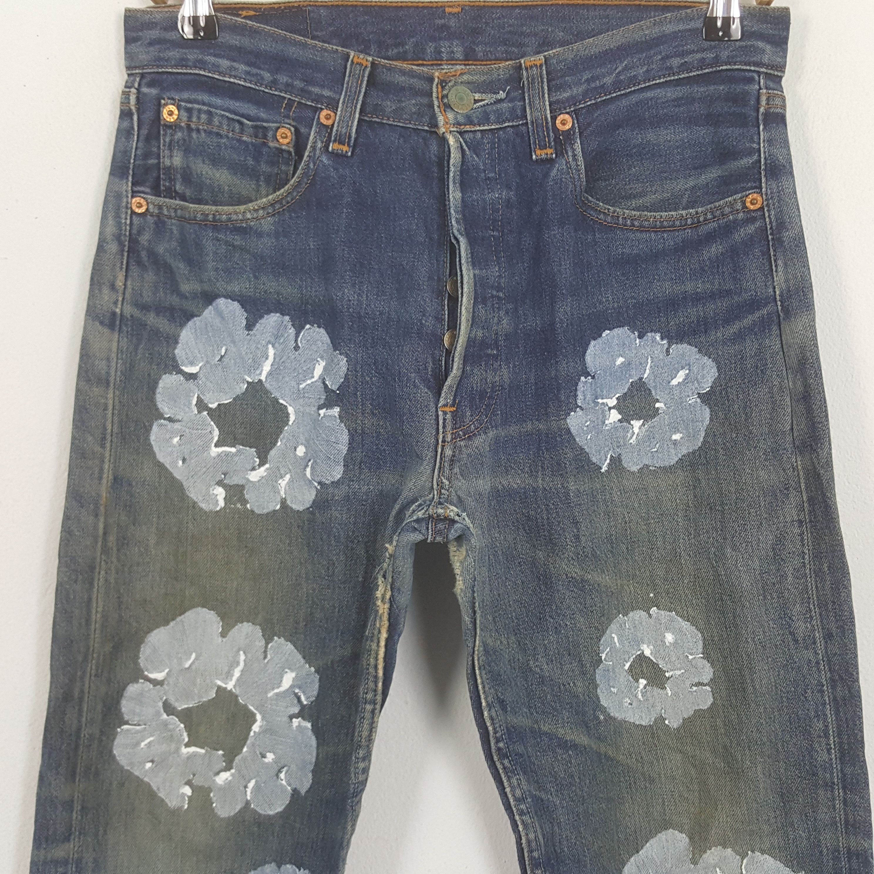 Levi's × Vintage Vintage Levi's American Style Flower Custom Art Denim Size US 31 - 2 Thumbnail