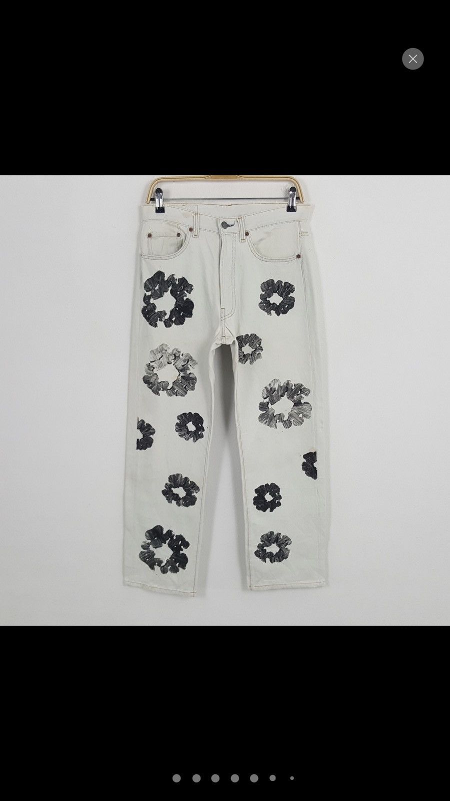 Levi's × Vintage Vintage Levi's American Style Flower Custom Art Denim Size US 31 - 14 Thumbnail