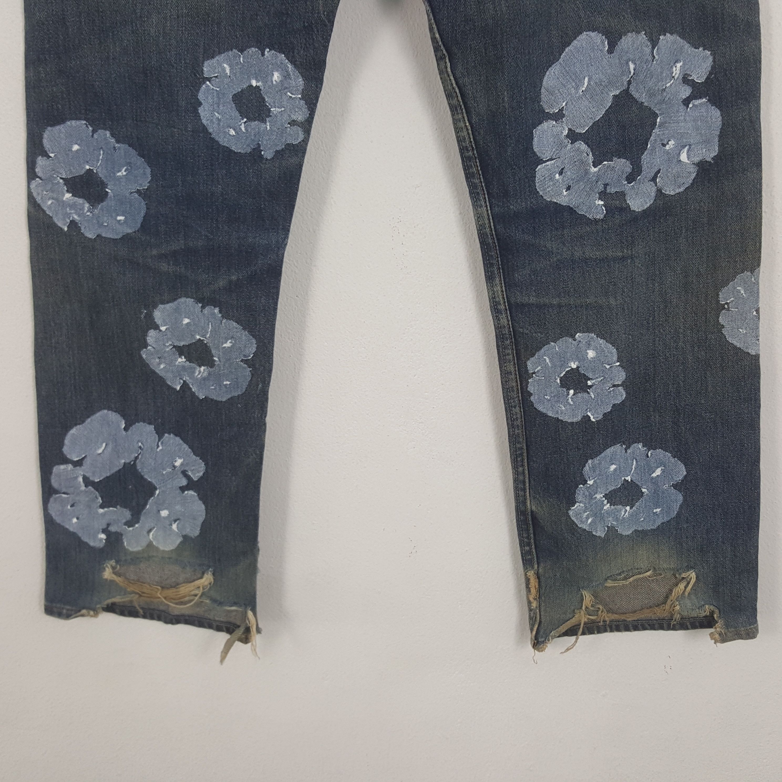 Levi's × Vintage Vintage Levi's American Style Flower Custom Art Denim Size US 31 - 6 Thumbnail