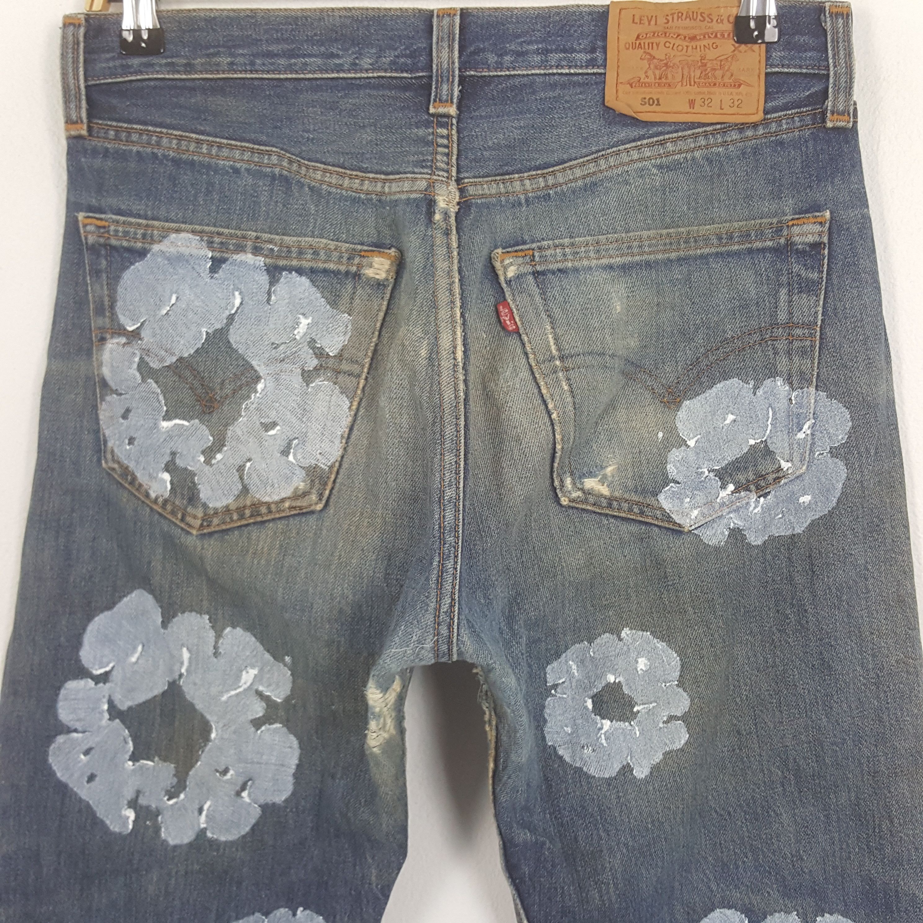 Levi's × Vintage Vintage Levi's American Style Flower Custom Art Denim Size US 31 - 5 Thumbnail