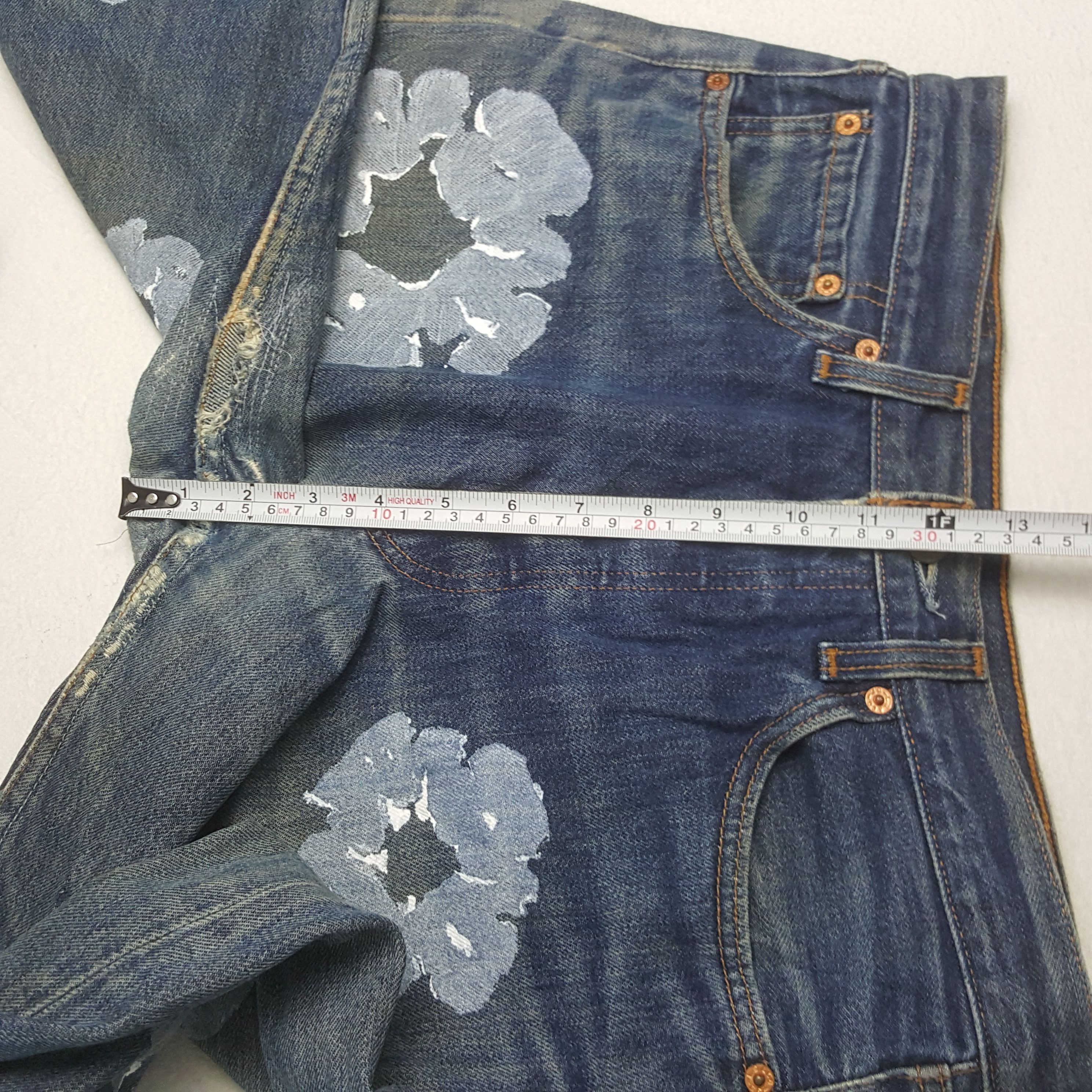 Levi's × Vintage Vintage Levi's American Style Flower Custom Art Denim Size US 31 - 8 Thumbnail