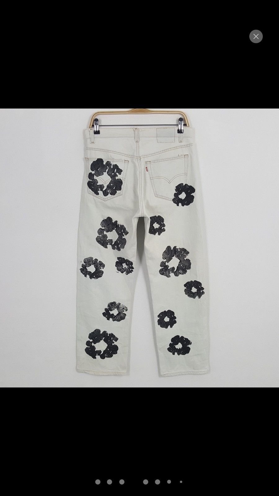 Levi's × Vintage Vintage Levi's American Style Flower Custom Art Denim Size US 31 - 16 Thumbnail