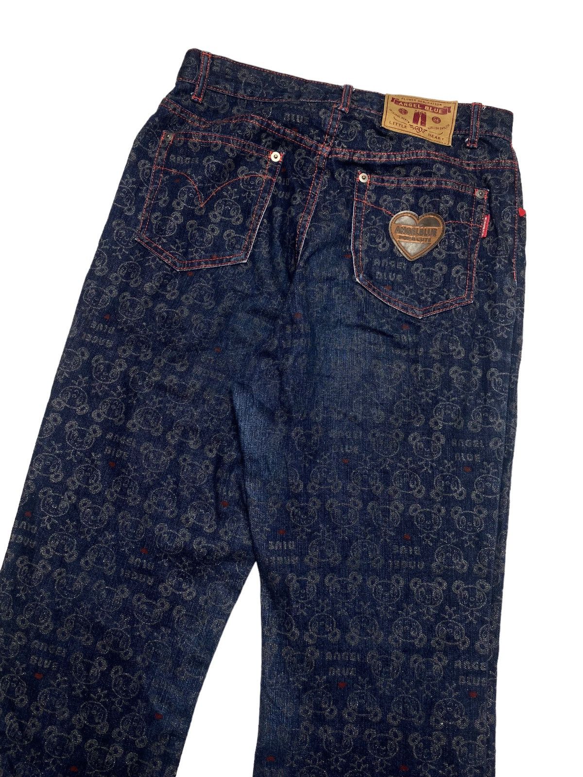 Angel Blue × Japanese Brand 1990s Angel Blue - Printed Mascot Denim Pants Size US 28 / EU 44 - 6 Thumbnail