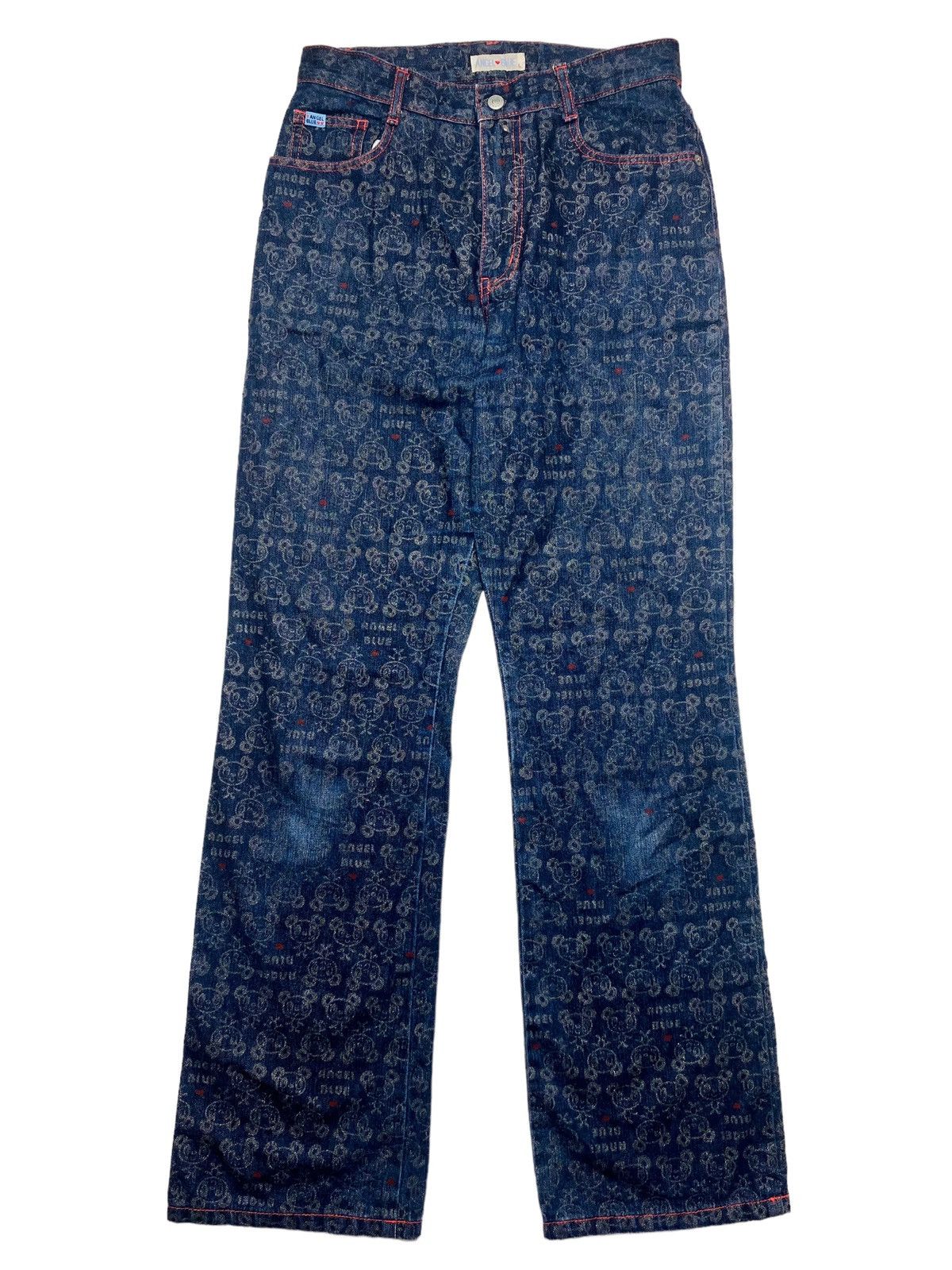 Angel Blue × Japanese Brand 1990s Angel Blue - Printed Mascot Denim Pants Size US 28 / EU 44 - 1 Thumbnail