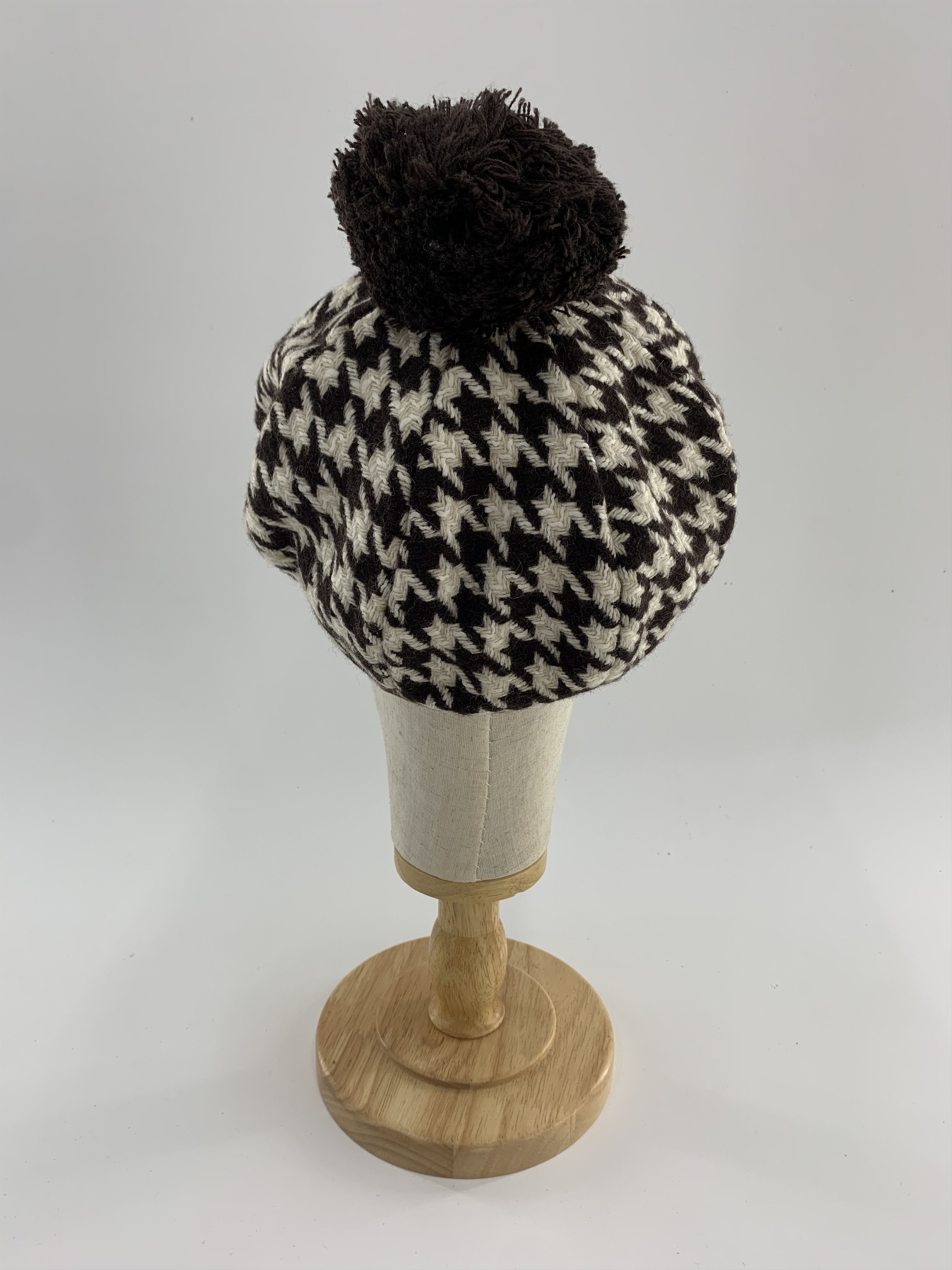 Japanese Brand Houndstooth Beanie Hat Size ONE SIZE - 3 Thumbnail