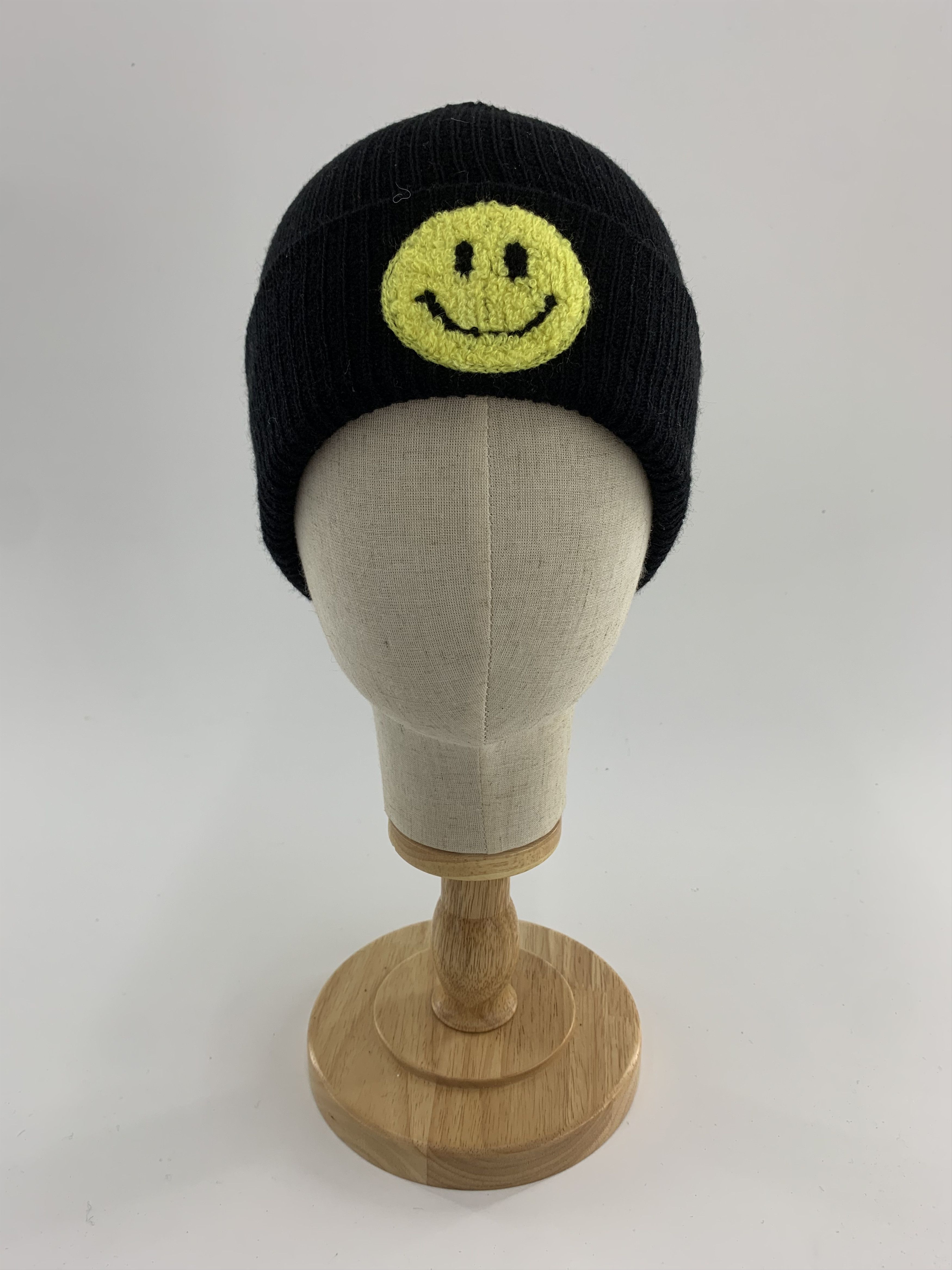 Vintage Smiley Beanie Hats Patch Graphic - B3017 Size ONE SIZE - 1 Thumbnail
