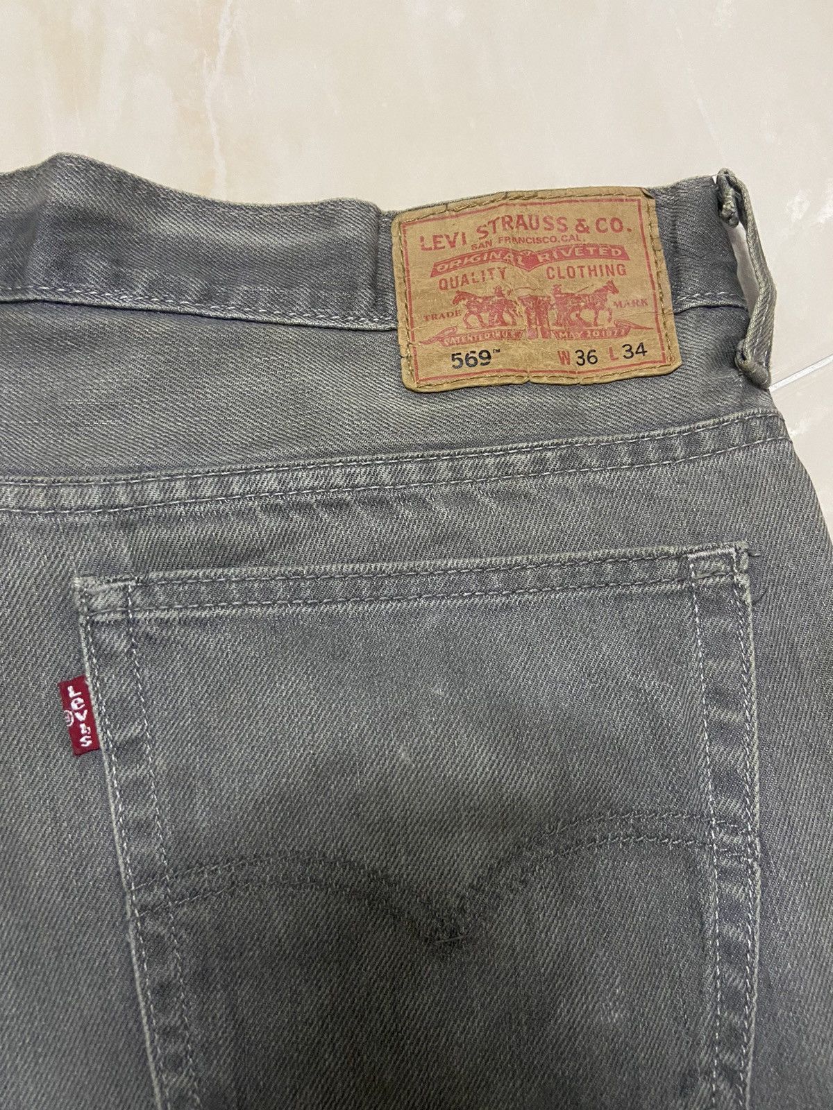 Levi's Vintage 569 Levis Denim Jeans big size fit W39 light gray Size US 39 - 7 Thumbnail