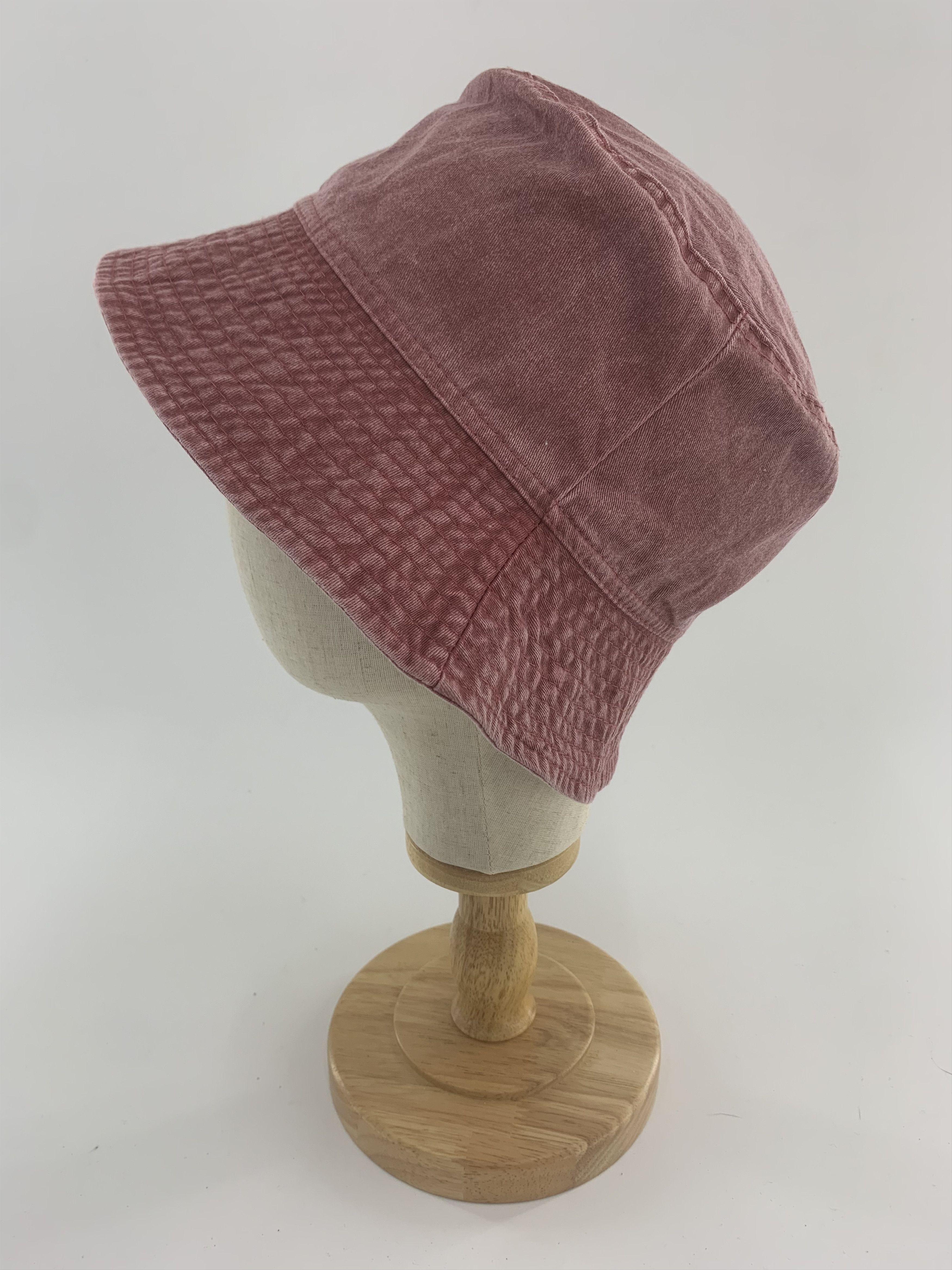 Japanese Brand Red Denim Bucket Hat Faded Size ONE SIZE - 1 Thumbnail
