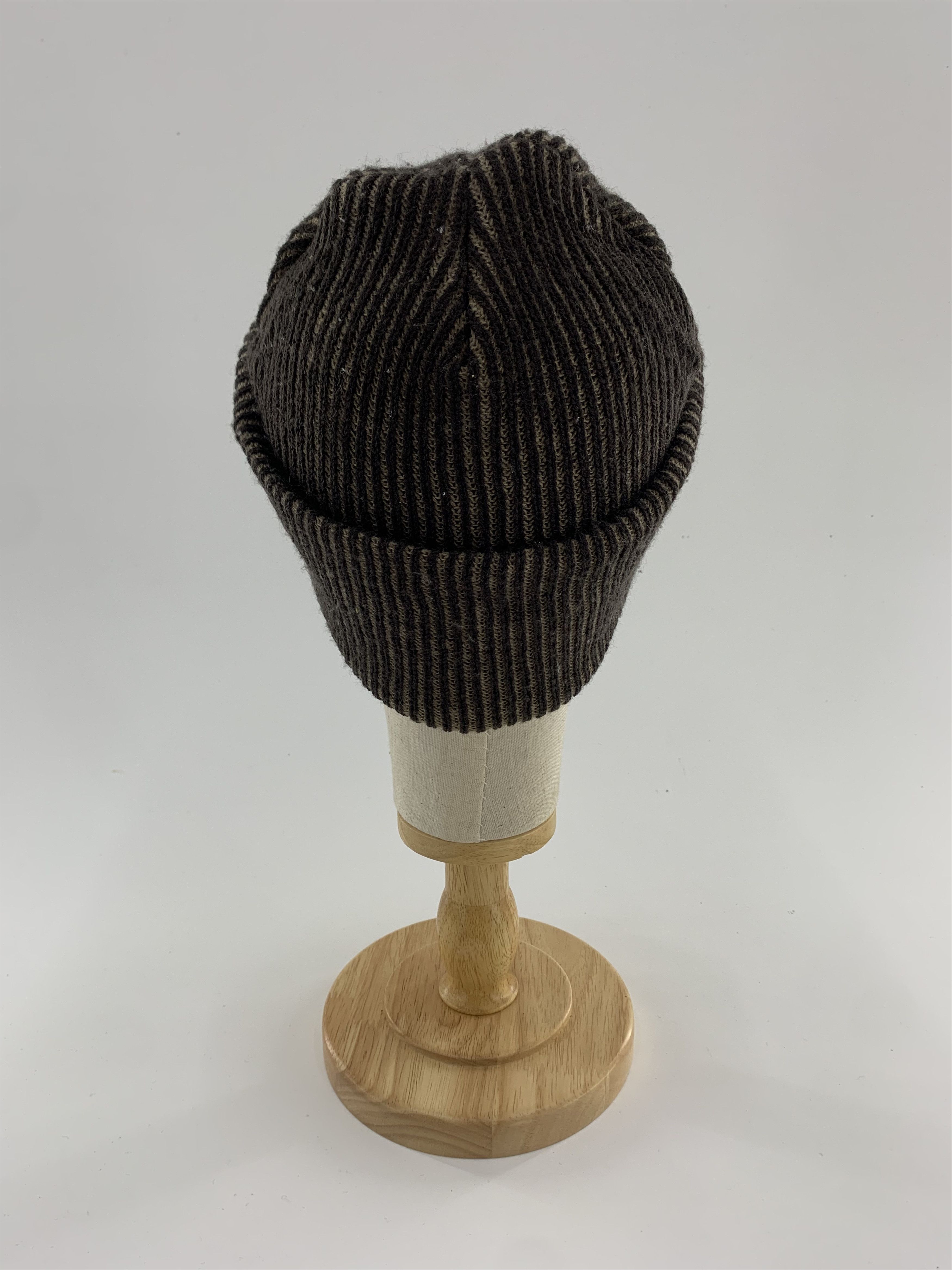 Japanese Brand Iked Nobu Stripe Beanie Hats - B3033 Size ONE SIZE - 3 Thumbnail