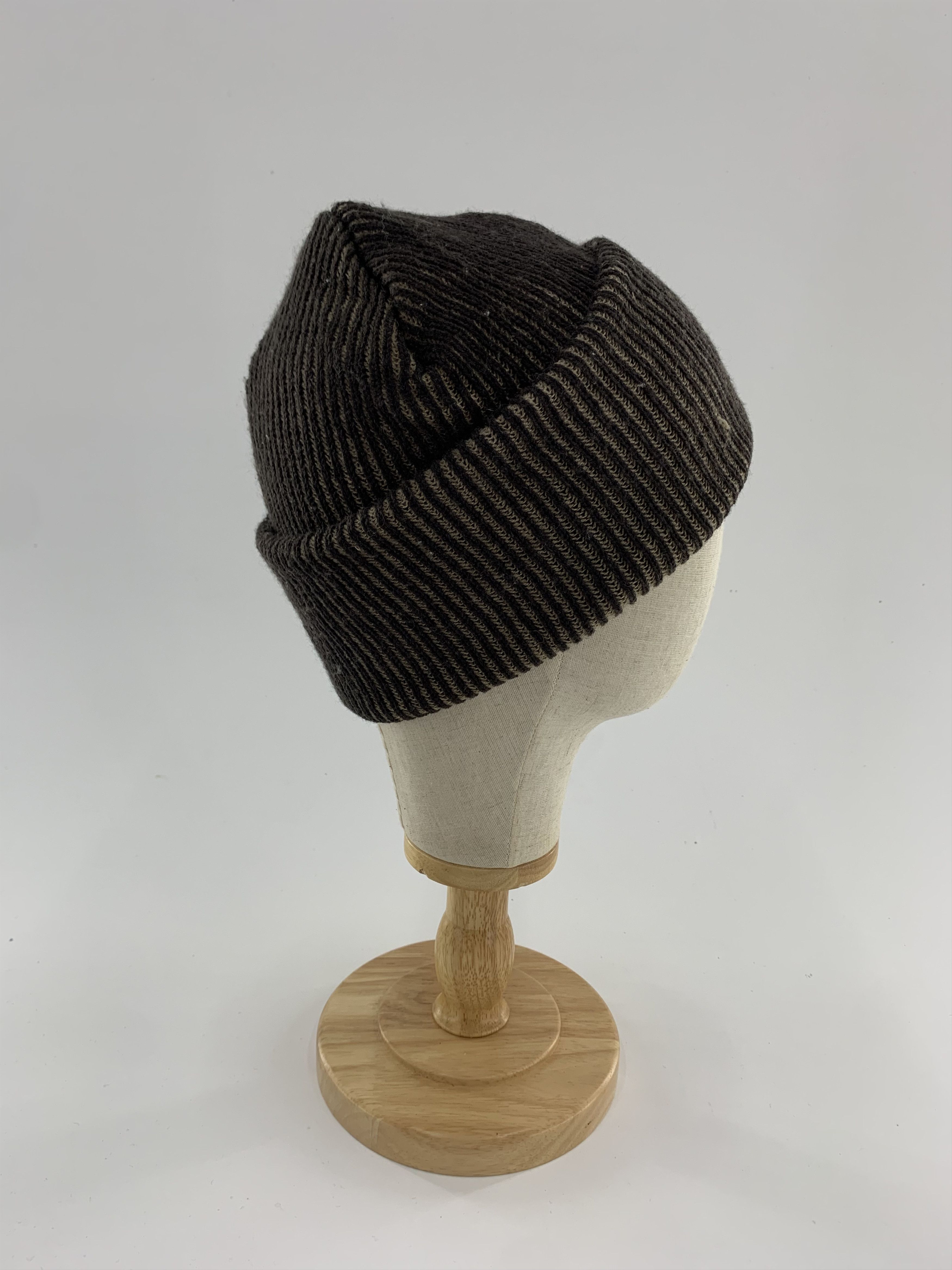 Japanese Brand Iked Nobu Stripe Beanie Hats - B3033 Size ONE SIZE - 4 Thumbnail