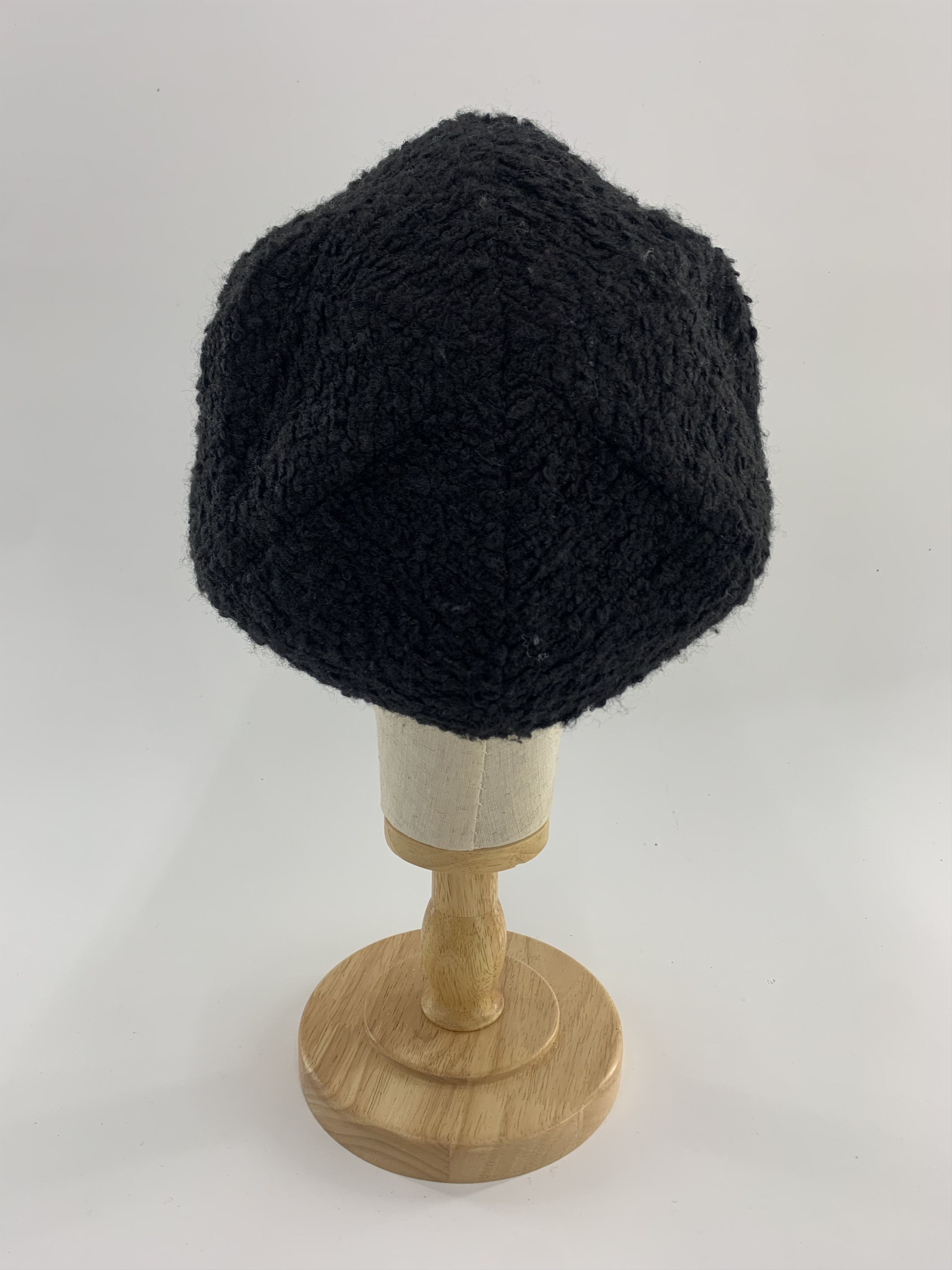 Japanese Brand Black Wool Baker Boy Cap Size ONE SIZE - 3 Thumbnail