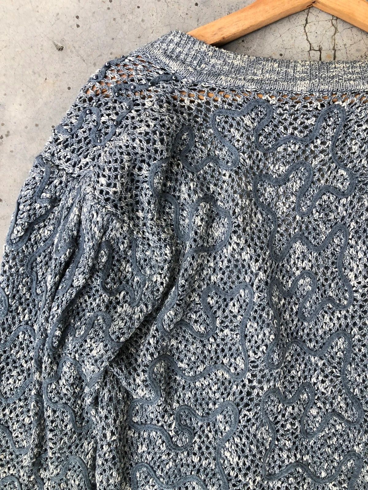 Designer × Japanese Brand 💥Vintage Sexy Cardigan Free Style Mesh Net Knitware Size US L / EU 52-54 / 3 - 14 Thumbnail