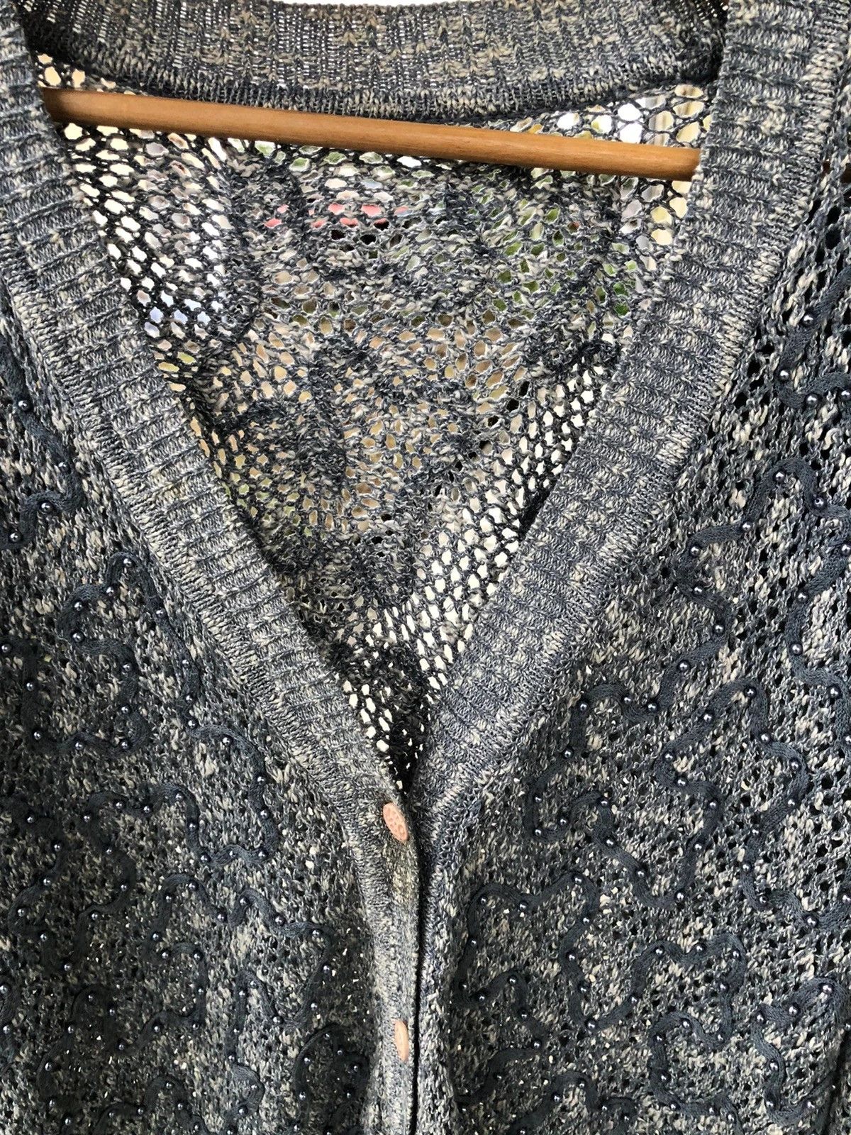 Designer × Japanese Brand 💥Vintage Sexy Cardigan Free Style Mesh Net Knitware Size US L / EU 52-54 / 3 - 12 Thumbnail
