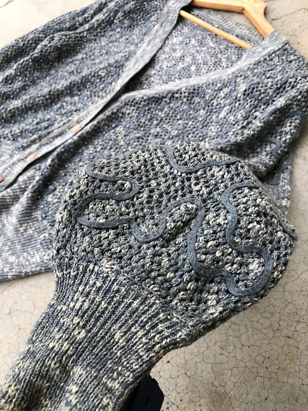 Designer × Japanese Brand 💥Vintage Sexy Cardigan Free Style Mesh Net Knitware Size US L / EU 52-54 / 3 - 2 Thumbnail