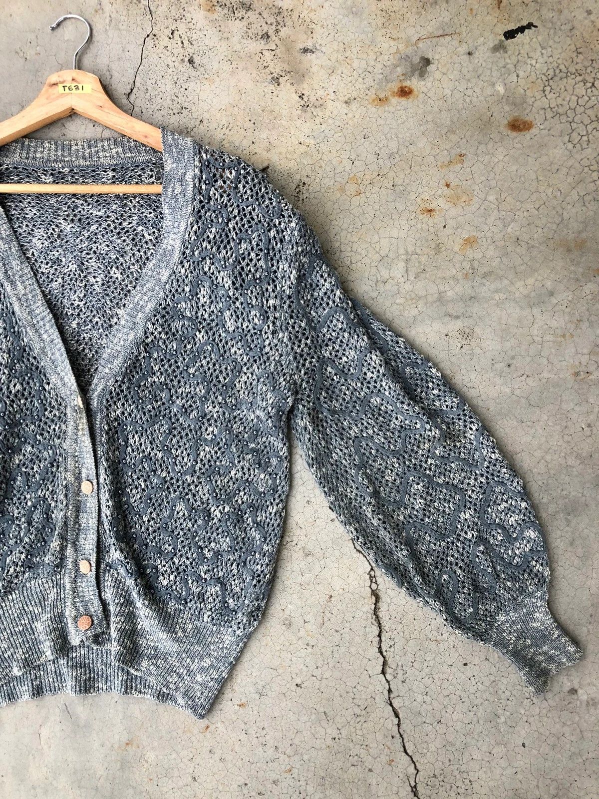 Designer × Japanese Brand 💥Vintage Sexy Cardigan Free Style Mesh Net Knitware Size US L / EU 52-54 / 3 - 5 Thumbnail
