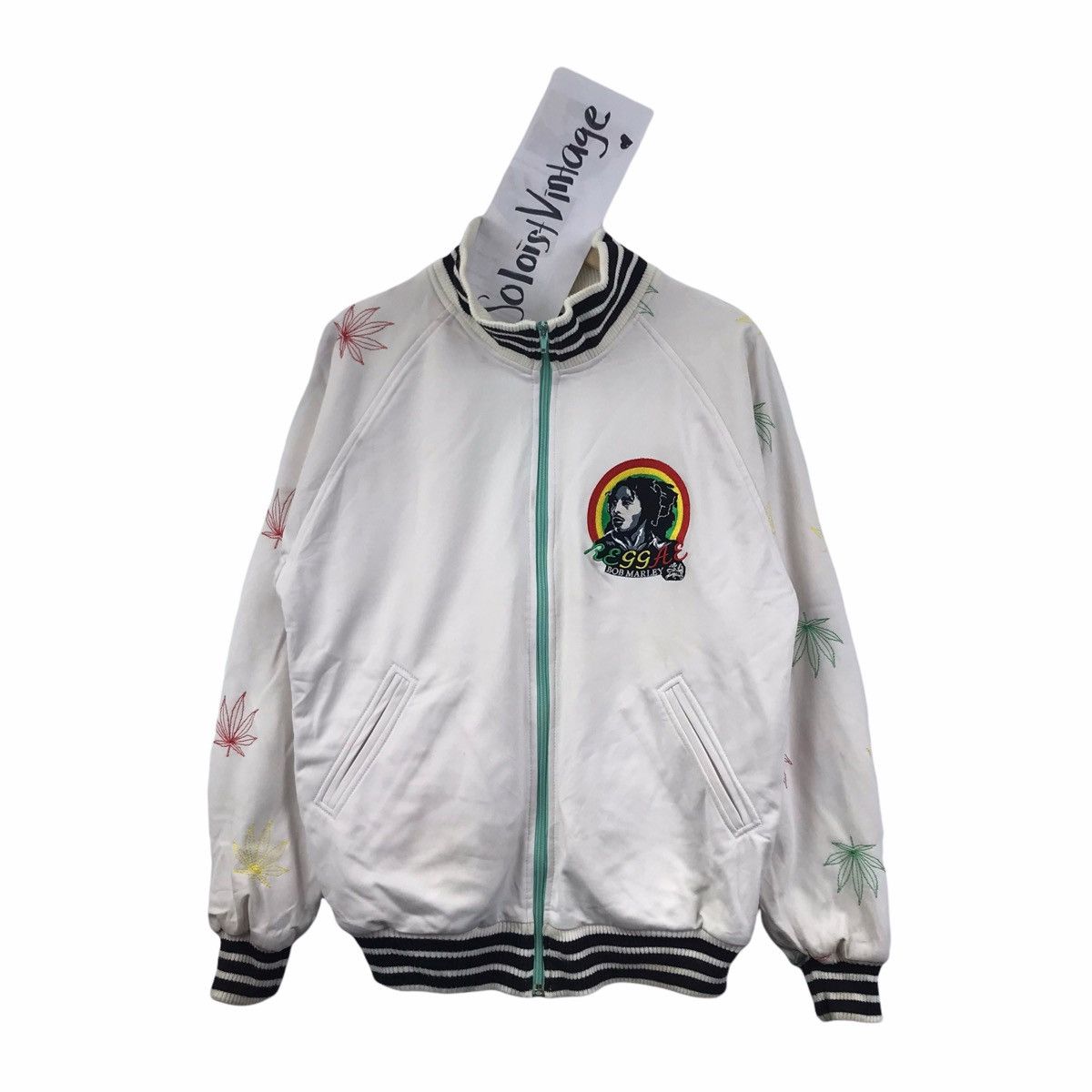 Bob Marley BOB MARLEY REGGAE Track Top White Sweatshirt Size US M / EU 48-50 / 2 - 1 Thumbnail