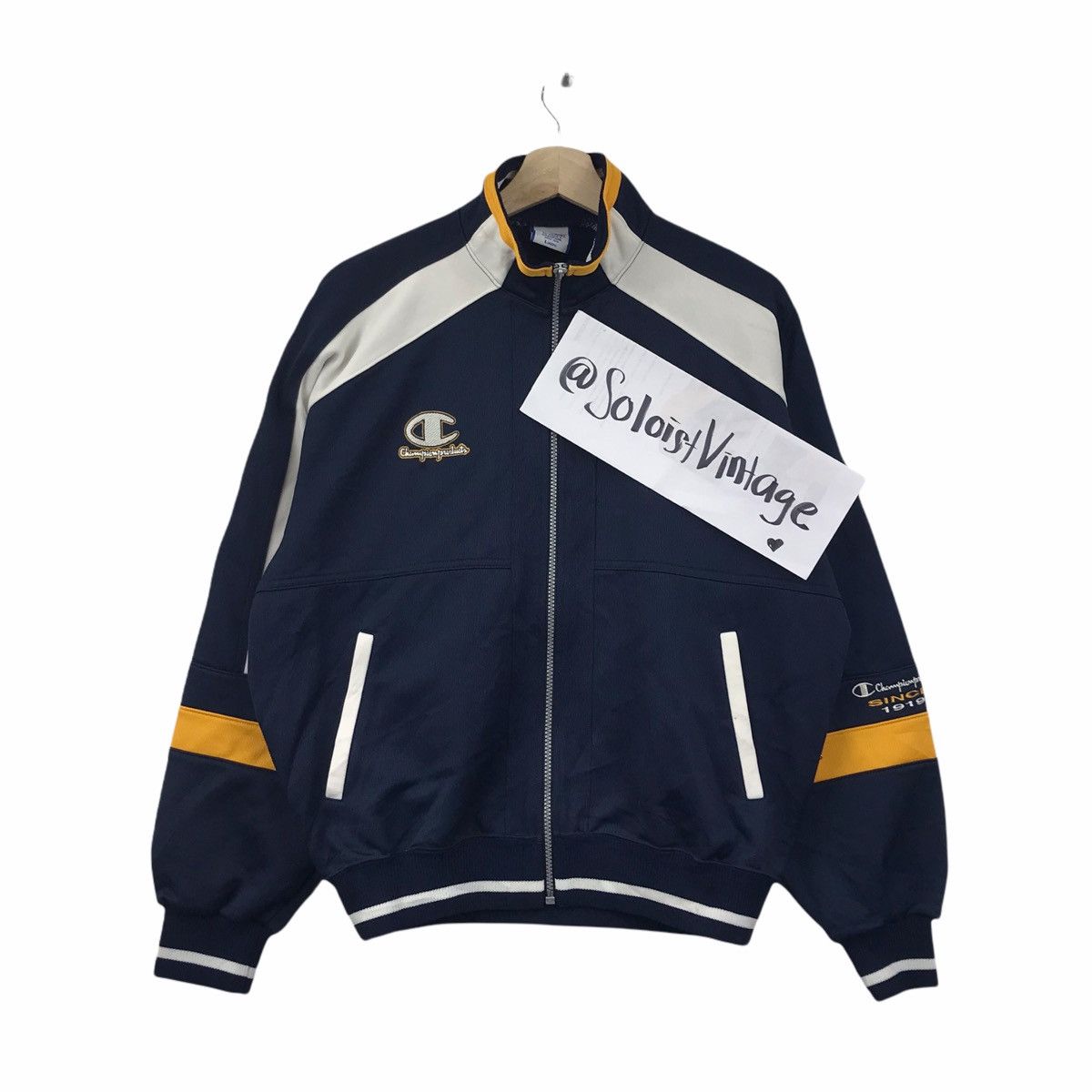 Vintage CHAMPION Track Top Streetwear Blue Jacket