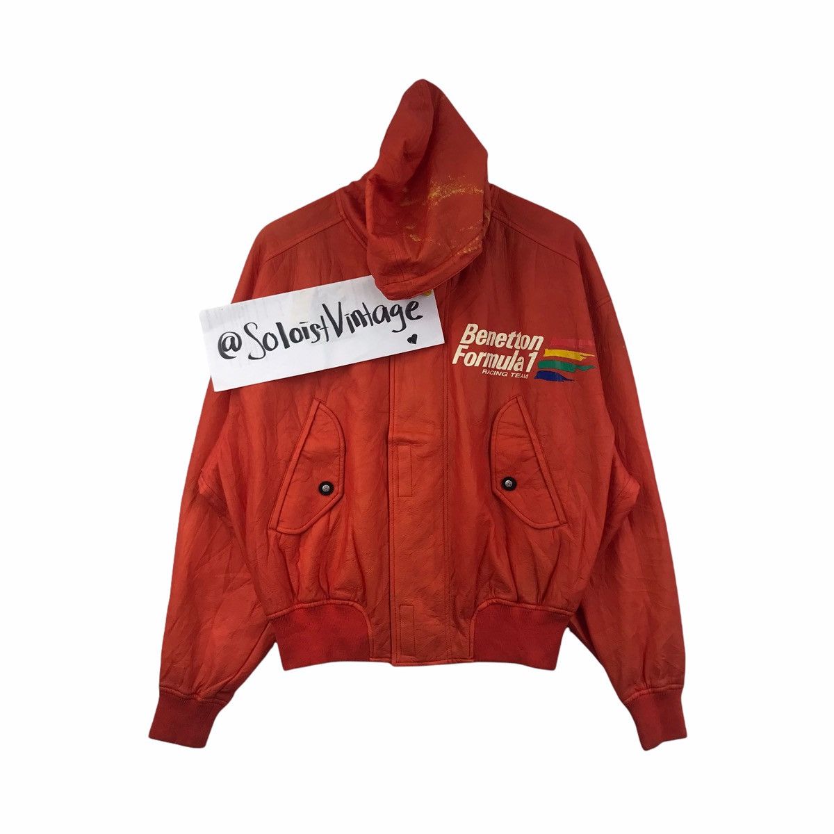 Benetton Vintage BENETTON FORMULA ONE 1 Racing Team Wax Jacket Size US XL / EU 56 / 4 - 1 Thumbnail