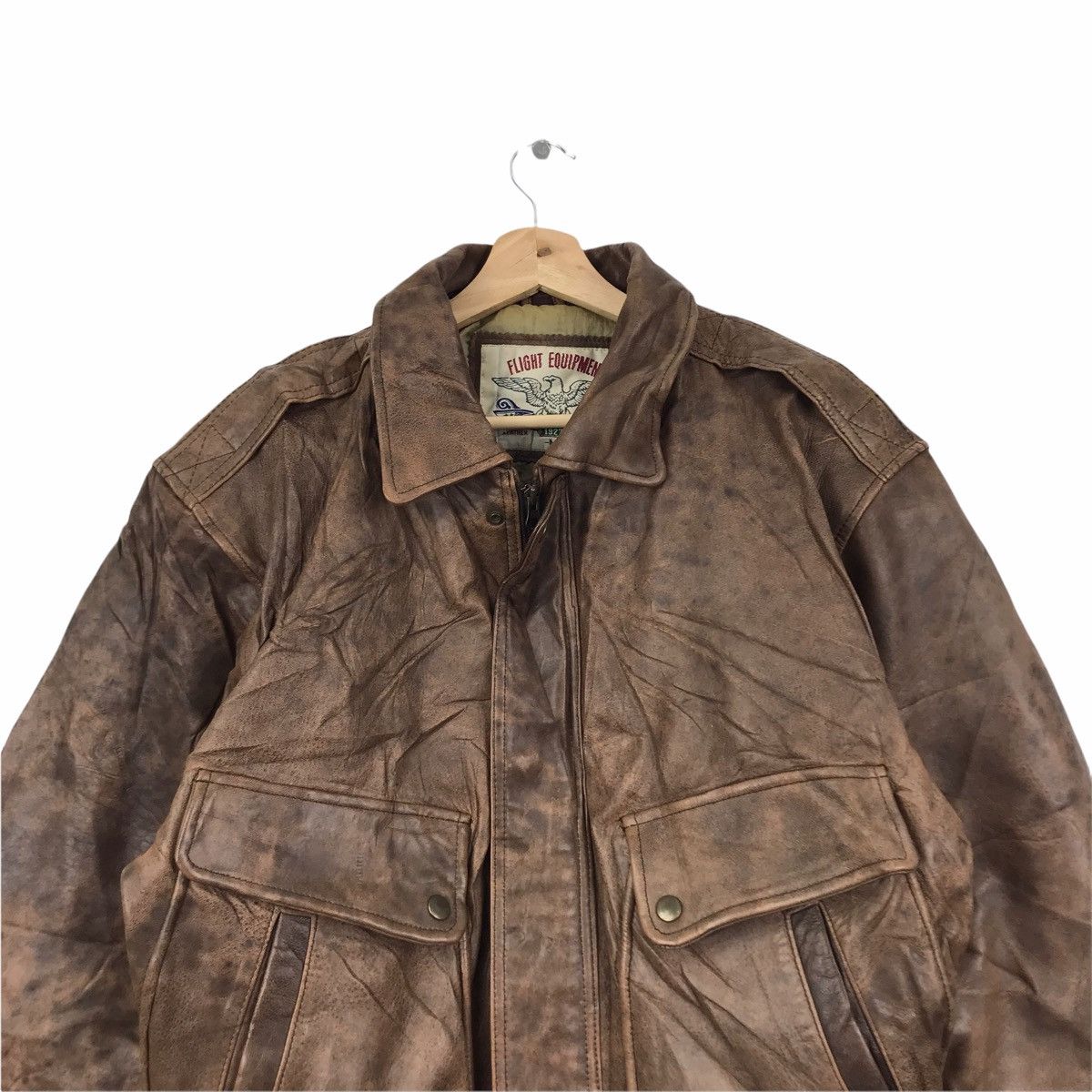 Vintage Vintage FLIGHT EQUIPMENT Bomber Leather Jacket Size US M / EU 48-50 / 2 - 3 Thumbnail