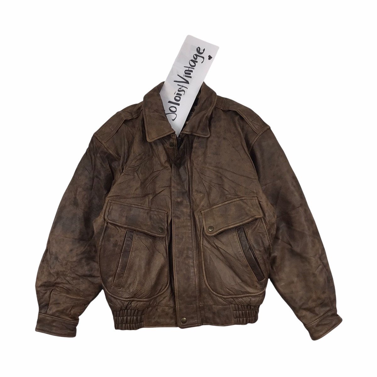 Vintage Vintage FLIGHT EQUIPMENT Bomber Leather Jacket Size US M / EU 48-50 / 2 - 1 Thumbnail