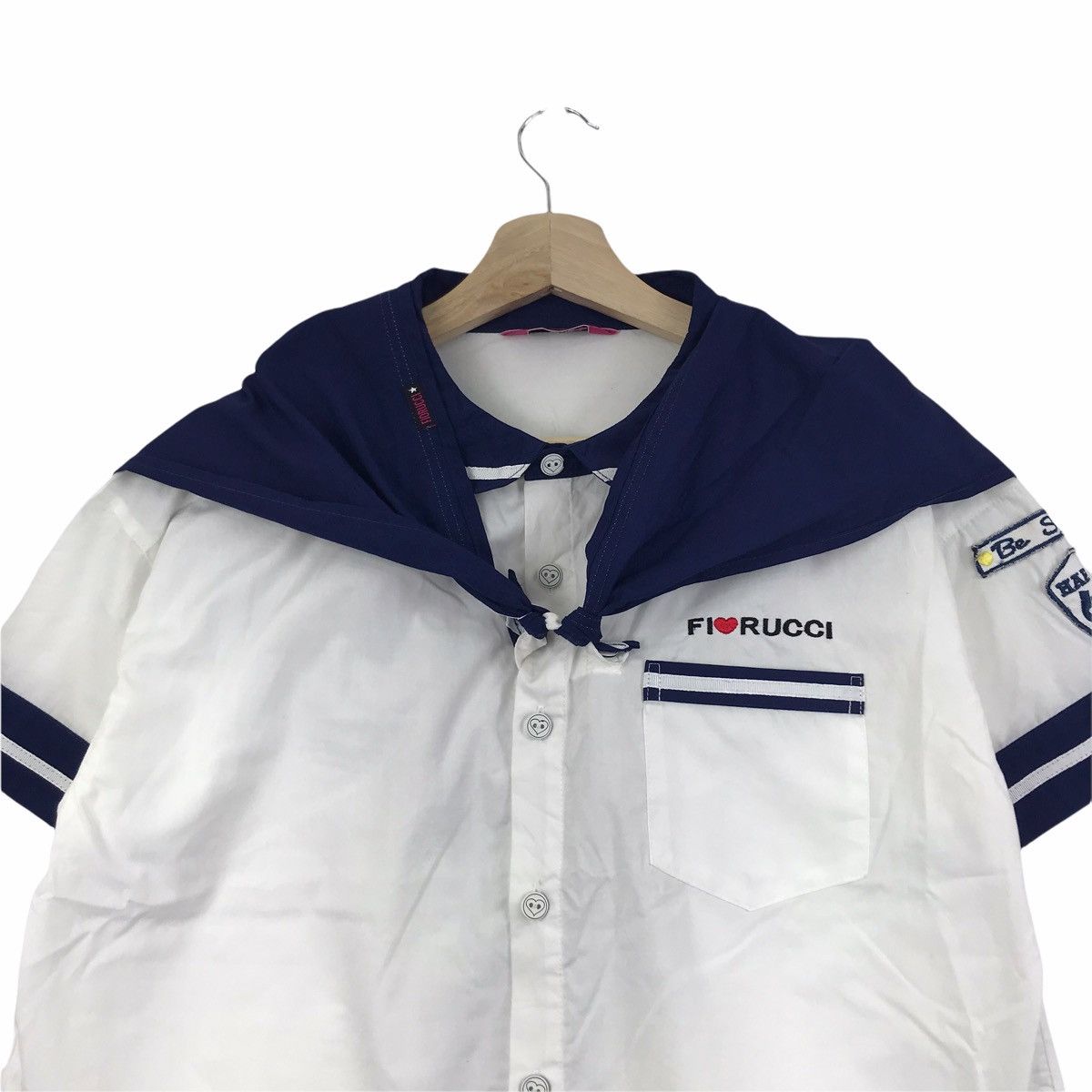 Fiorucci FIORUCCI Italian Sailor Captain White Shirt Size US M / EU 48-50 / 2 - 3 Thumbnail
