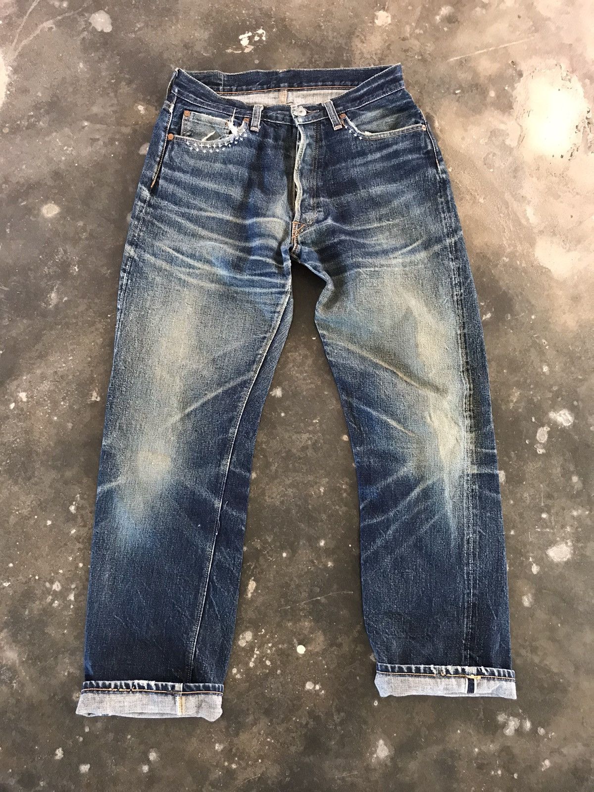 DENIME Leather Patch Selvedge Denim