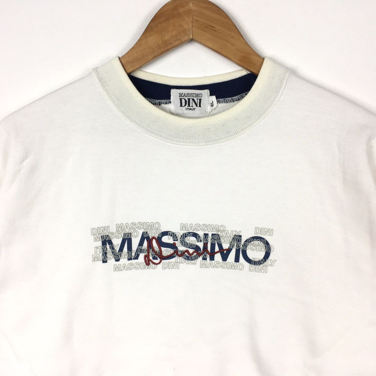 Vintage Vintage MASSIMO DINI ITALY ParisEmbroidered White Sweatshirt Size US XL / EU 56 / 4 - 2 Thumbnail
