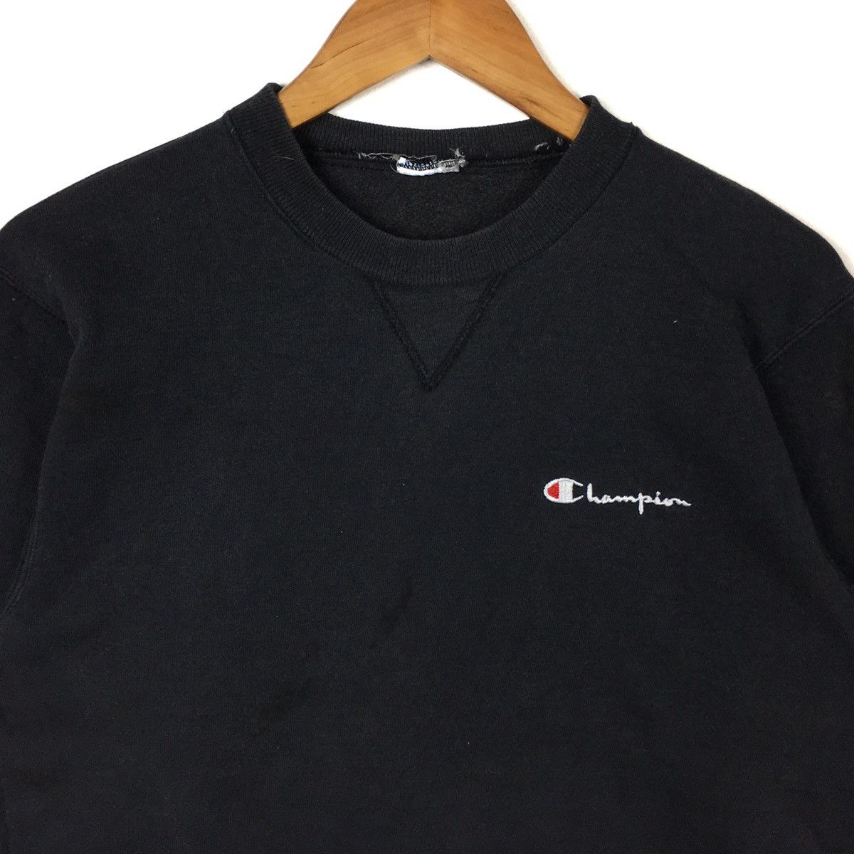 Champion CHAMPION SCRIPT Small Logo Sportswear Black Sweatshirt Size US M / EU 48-50 / 2 - 2 Thumbnail