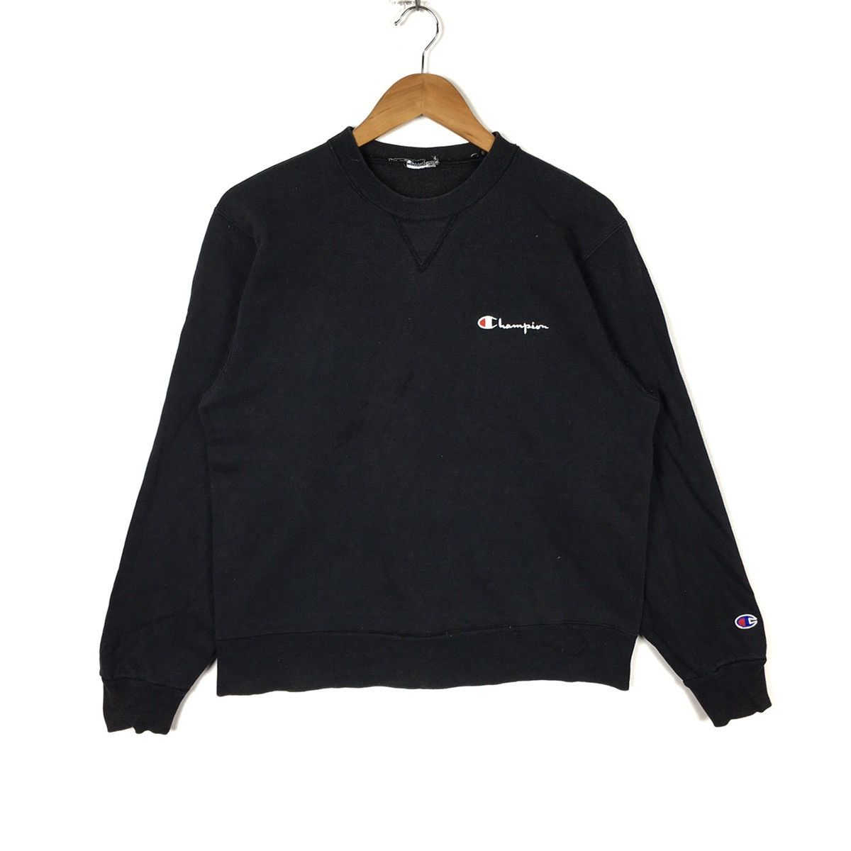 Champion CHAMPION SCRIPT Small Logo Sportswear Black Sweatshirt Size US M / EU 48-50 / 2 - 1 Thumbnail