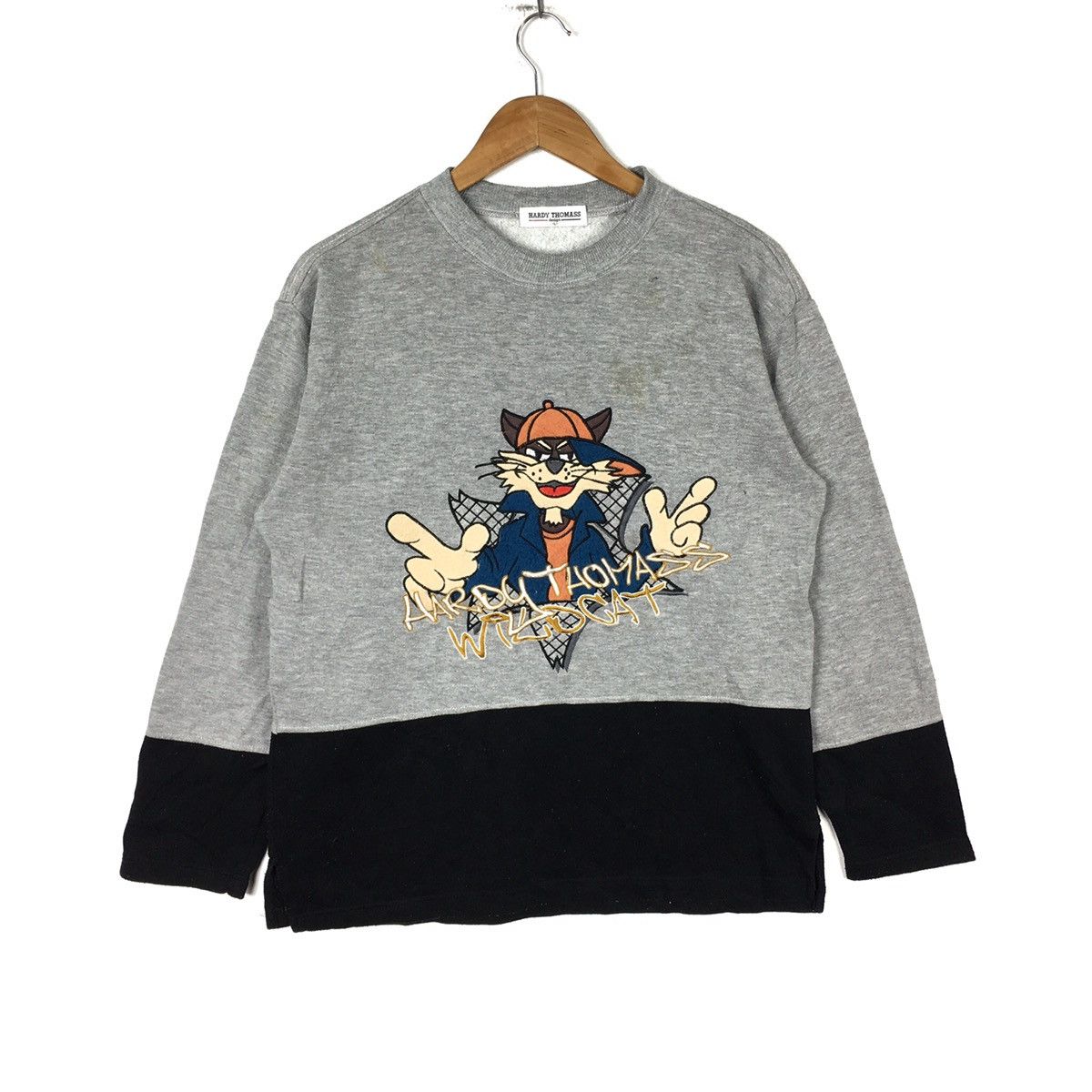Vintage HARDY THOMASS Wild Cat HipHop RapEmbroidered Grey Sweatshirt Size US L / EU 52-54 / 3 - 1 Thumbnail