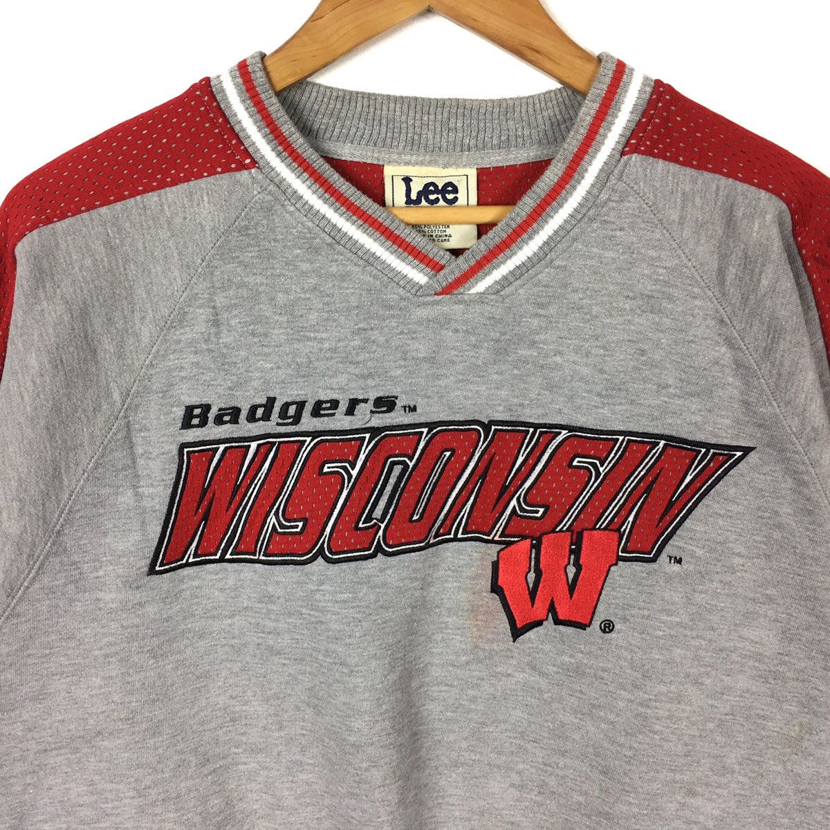 Vintage Vintage 90s BADGERS WISCONSIN USA MemorabiliaGrey Sweatshirt Size US L / EU 52-54 / 3 - 2 Thumbnail