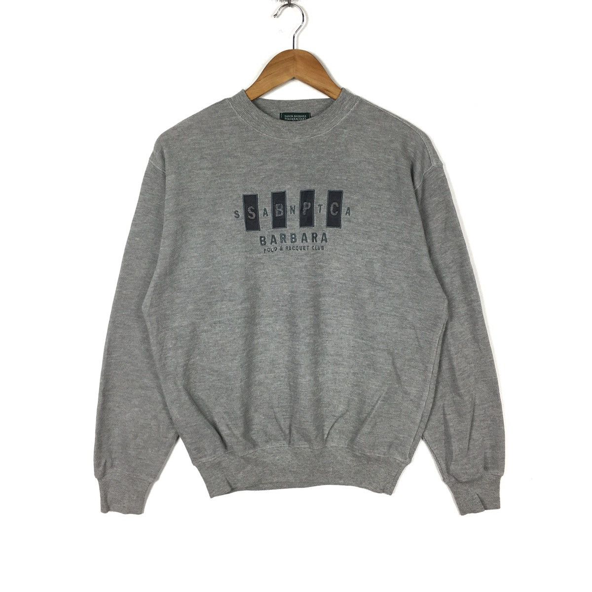 Vintage SANTA BARBARA Polo & Racquet ClubEmbroidered Grey Sweatshirt Size US M / EU 48-50 / 2 - 1 Thumbnail