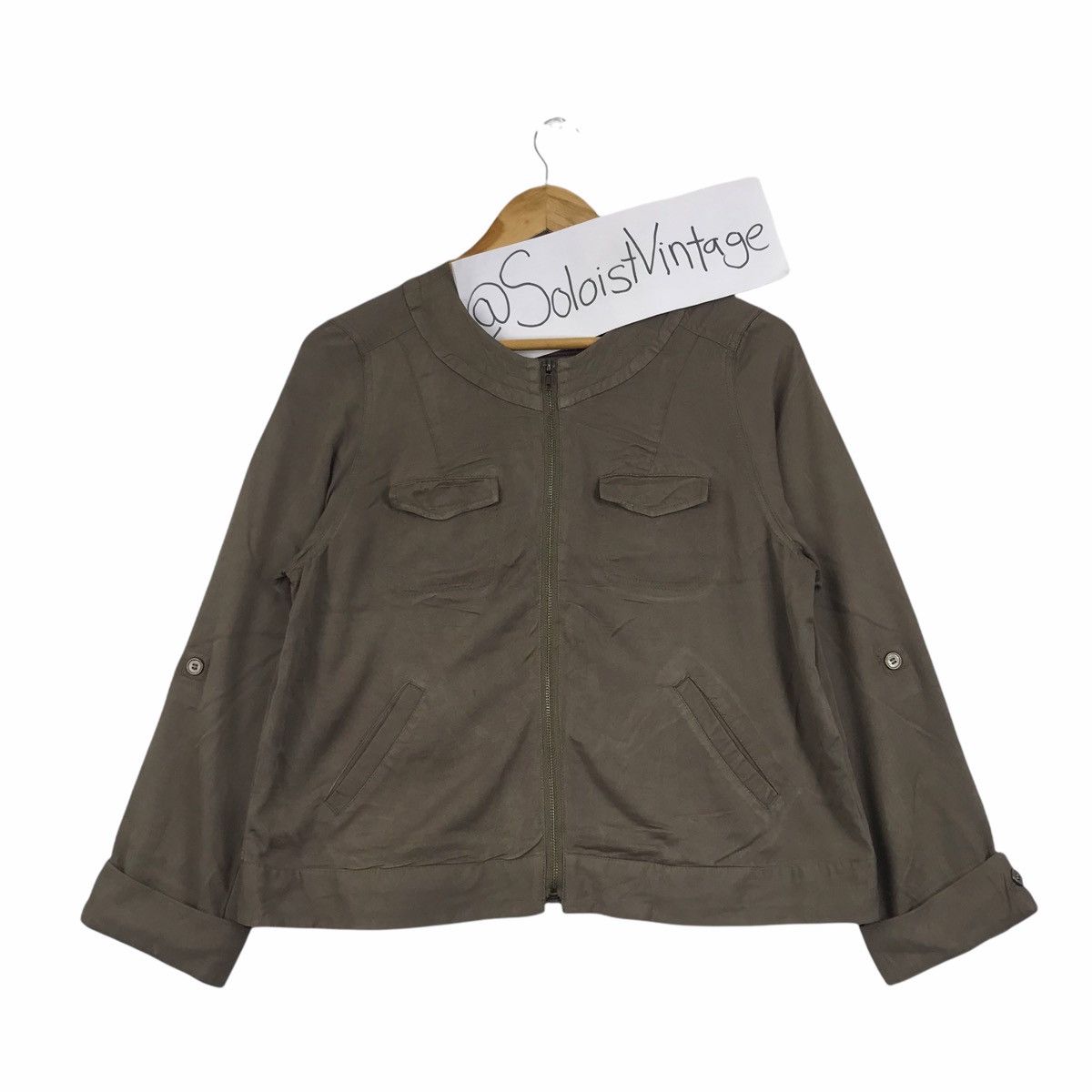 Vintage HK WORKS LONDON Full Zipper Green Bomber Jacket Size US XL / EU 56 / 4 - 1 Thumbnail